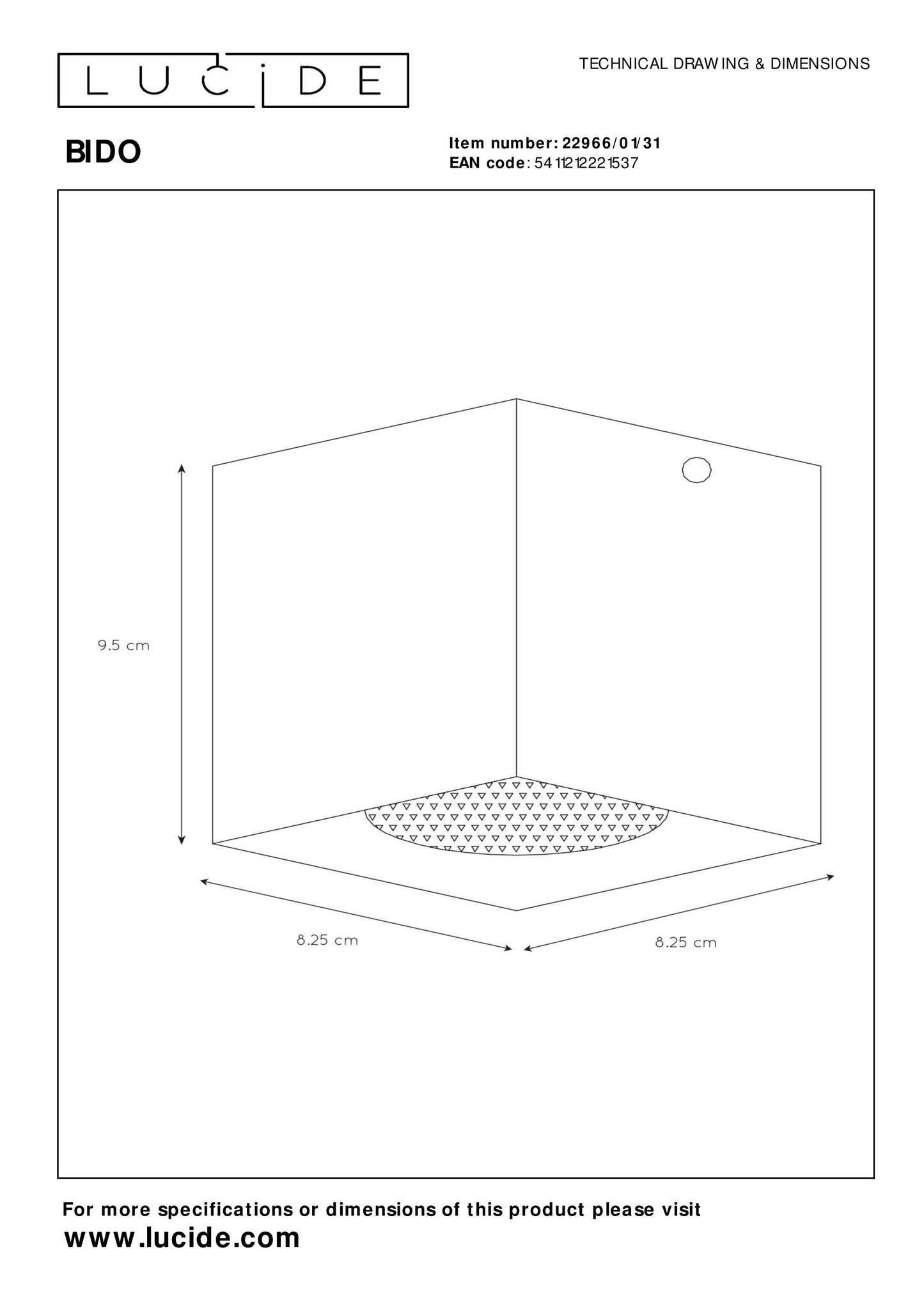 Lucide BIDO - Ceiling spotlight - 1xGU10 - White