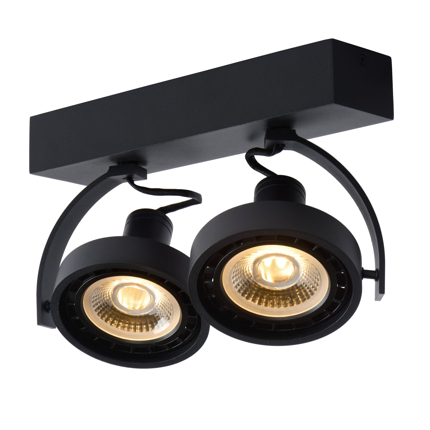 Lucide DORIAN - Ceiling spotlight - LED Dim to warm - GU10 (ES111) - 2x12W 2200K/3000K - Black