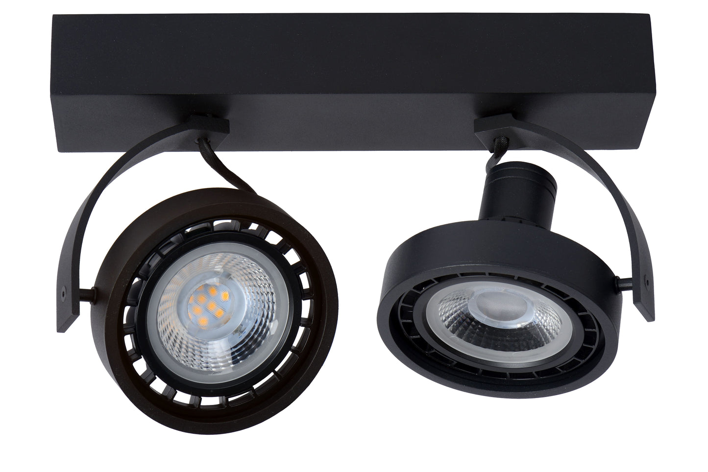 Lucide DORIAN - Ceiling spotlight - LED Dim to warm - GU10 (ES111) - 2x12W 2200K/3000K - Black