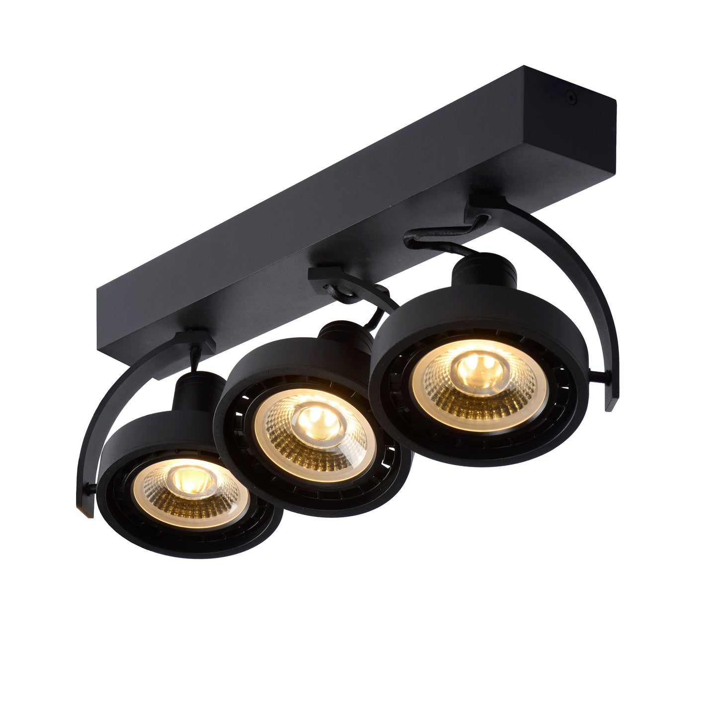 Lucide DORIAN - Ceiling spotlight - LED Dim to warm - GU10 (ES111) - 3x12W 2200K/3000K - Black