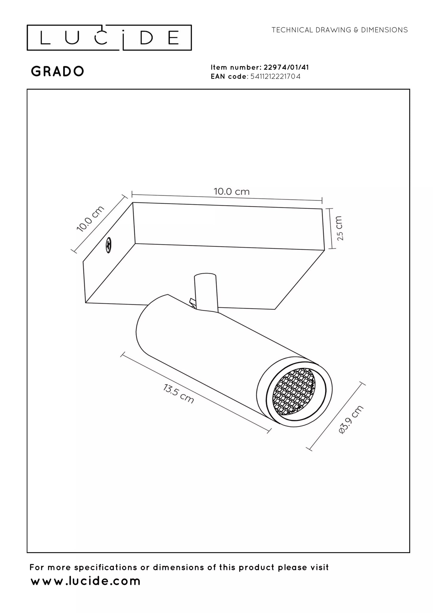Lucide GRADO - Ceiling spotlight - 1xGU10 (MR11) - Taupe