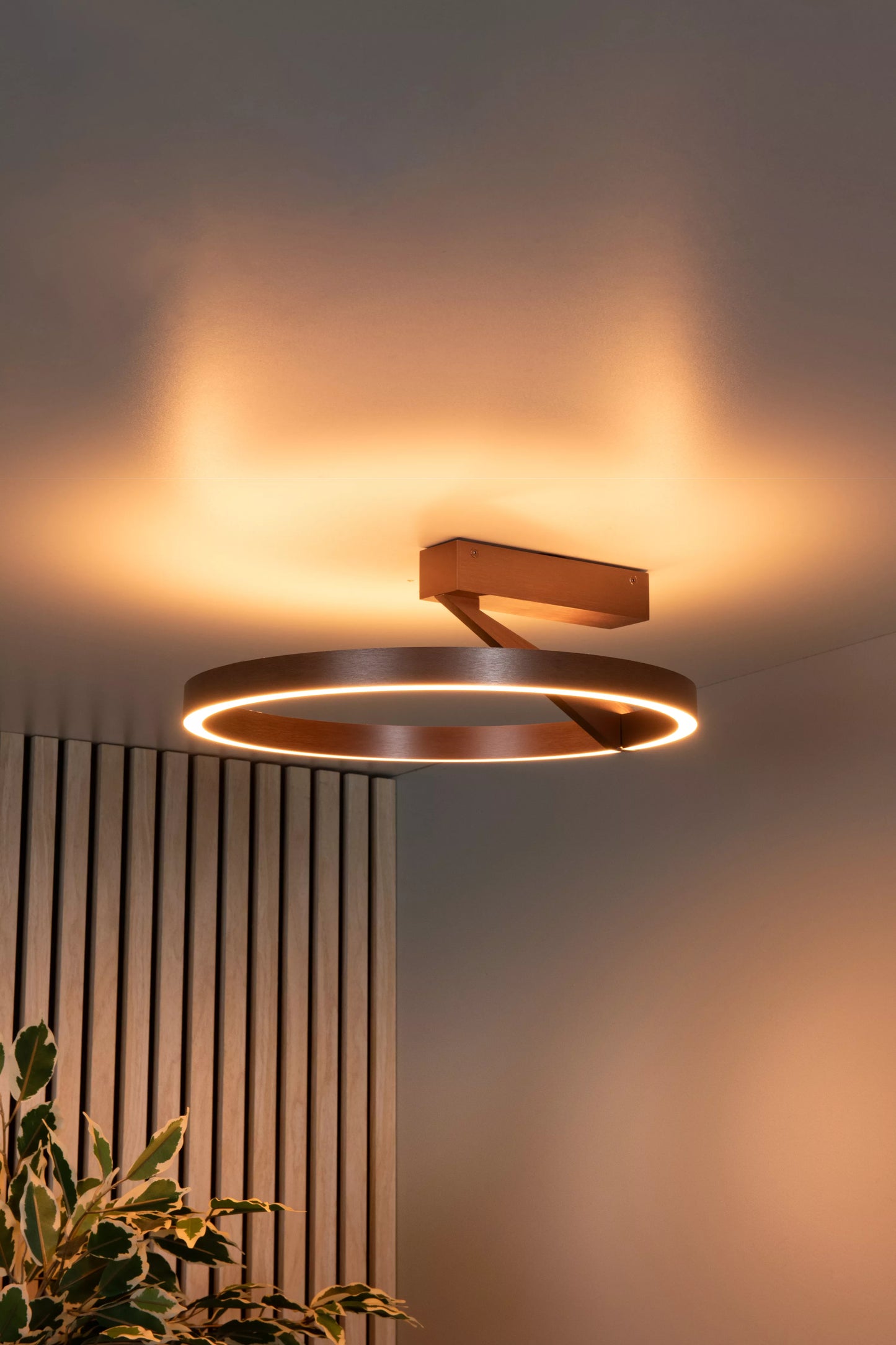 Lucide APPLAUSE - Flush ceiling light - Ø 40 cm - LED Dim. - CCT - 1x26W 2200K/4000K - Coffee | Premium