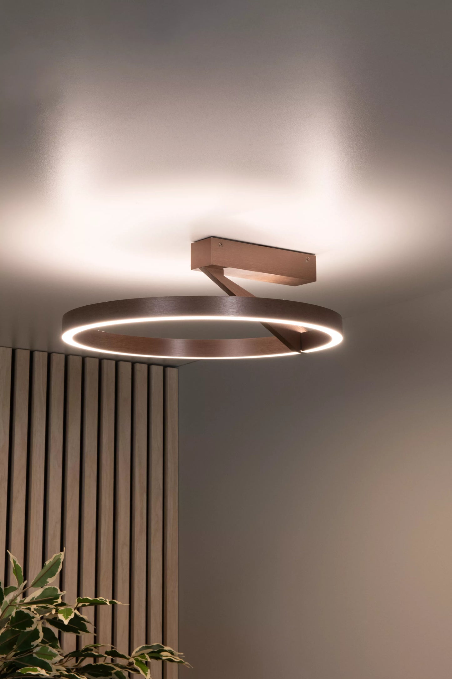 Lucide APPLAUSE - Flush ceiling light - Ø 40 cm - LED Dim. - CCT - 1x26W 2200K/4000K - Coffee | Premium