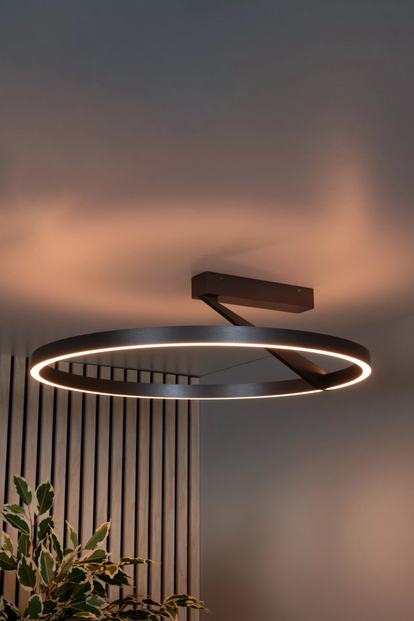 Lucide APPLAUSE - Flush ceiling light - Ø 60 cm - LED Dim. - CCT - 1x40W 2200K/4000K - Grey iron | Premium