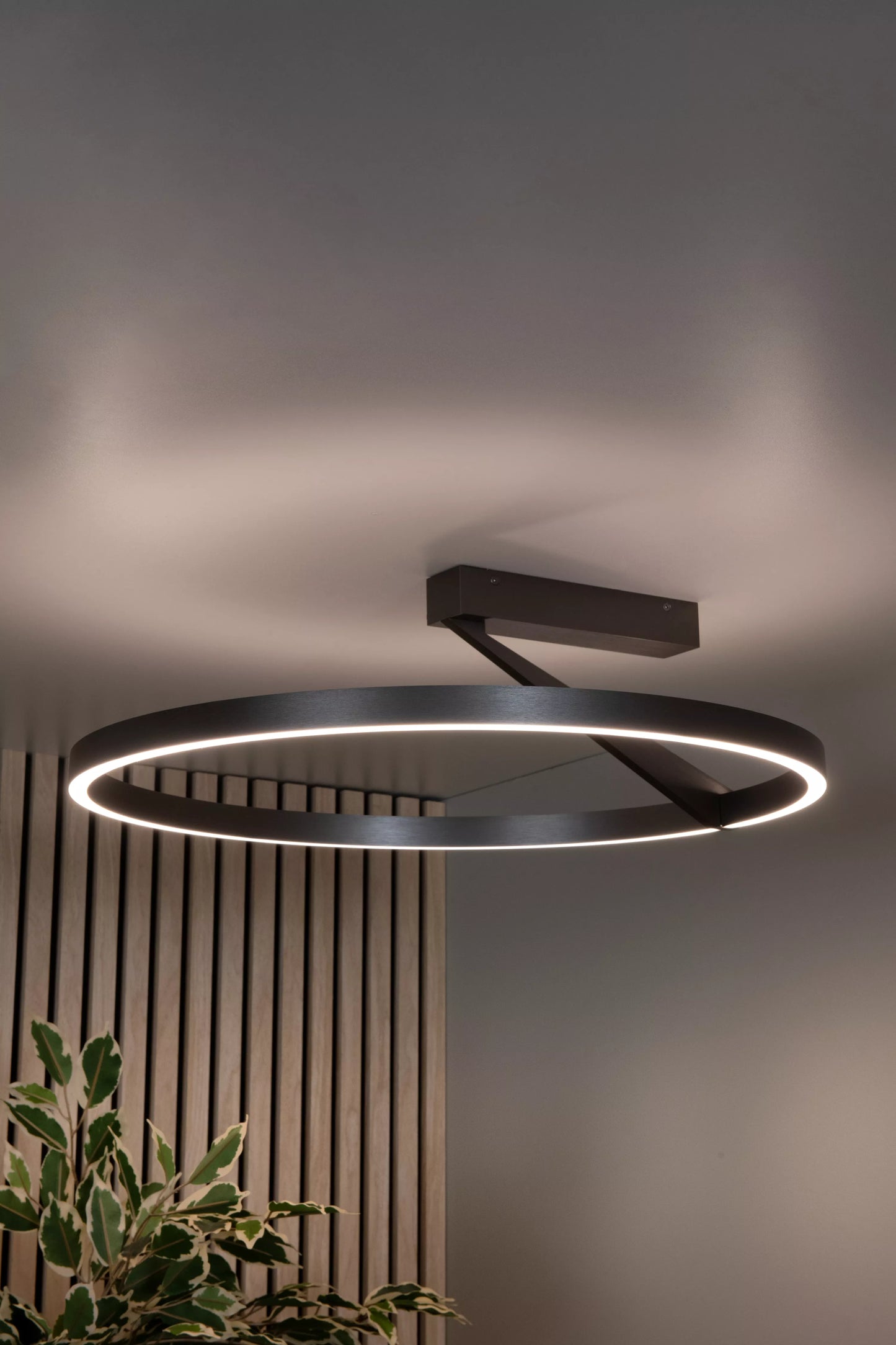 Lucide APPLAUSE - Flush ceiling light - Ø 60 cm - LED Dim. - CCT - 1x40W 2200K/4000K - Grey iron | Premium