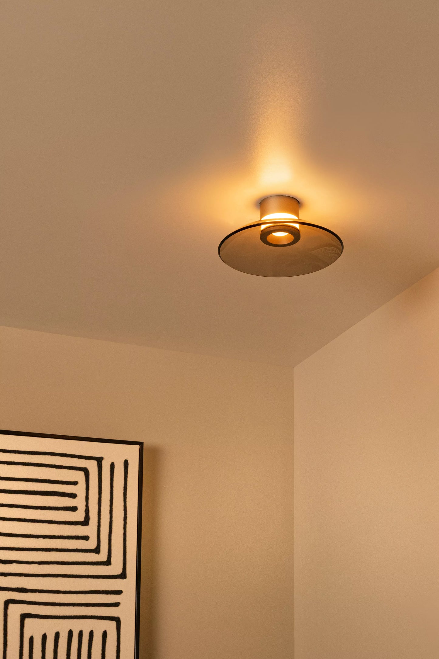 Lucide SANTIAGO - Flush ceiling light - Ø 23 cm - LED Dim. - CCT - 1x10W 2700K/4000K - Amber | Premium