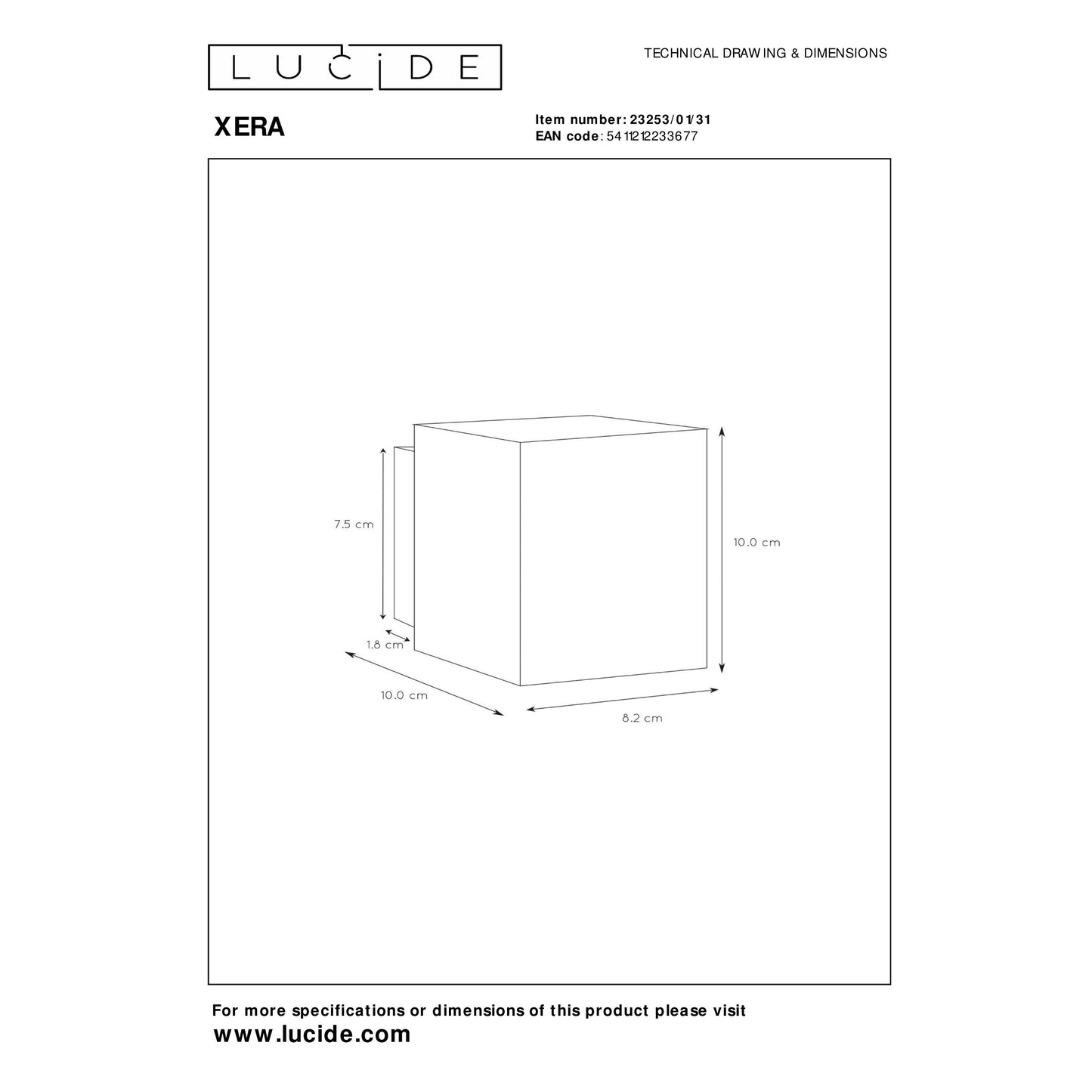 Lucide XERA - Wall light - 1x G9 - White