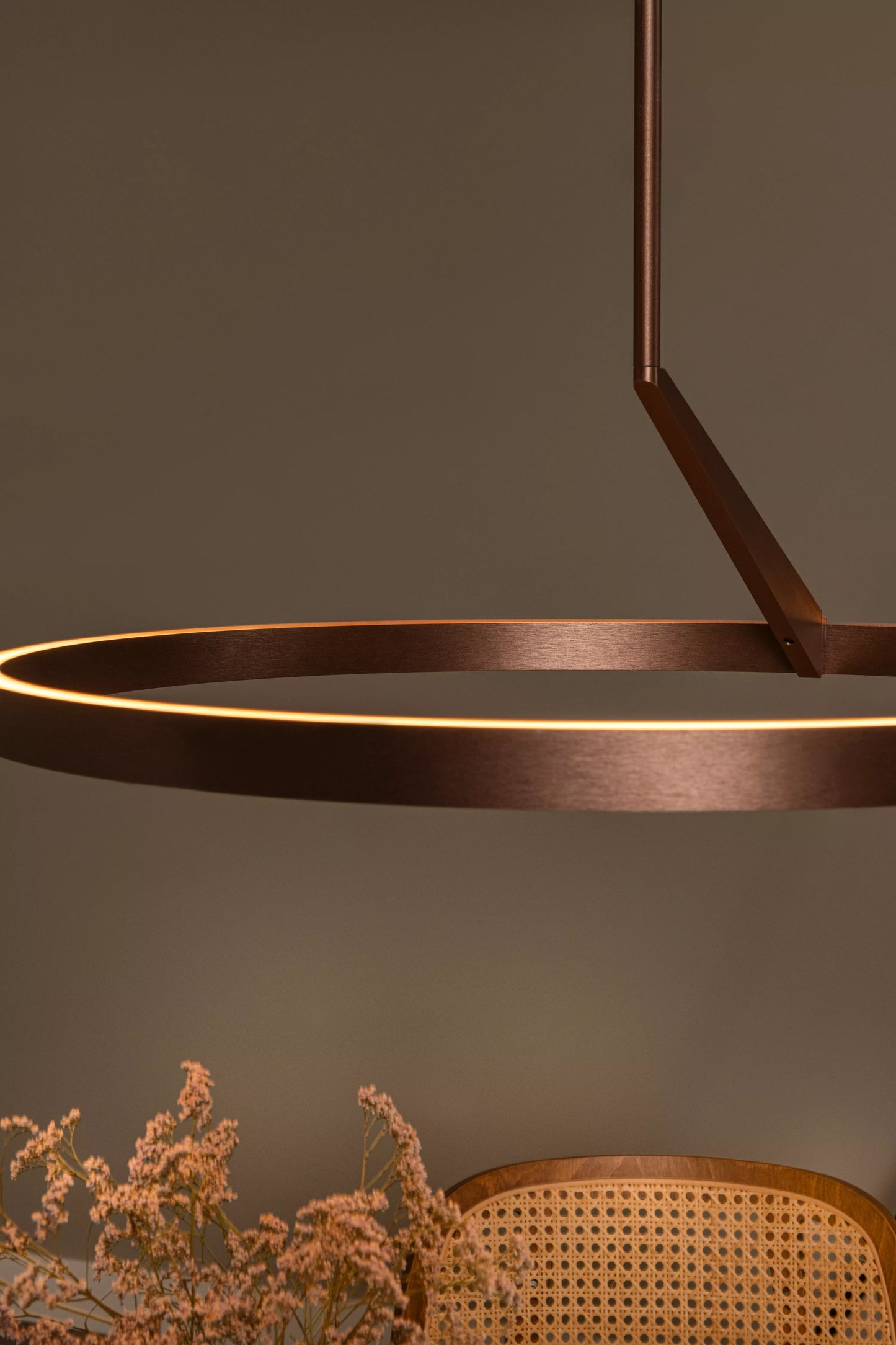 Lucide APPLAUSE - Pendant light - Ø 60 cm - LED Dim. - CCT - 1x32W 2700K/4000K - Hand Wave Sensor - Coffee | Premium