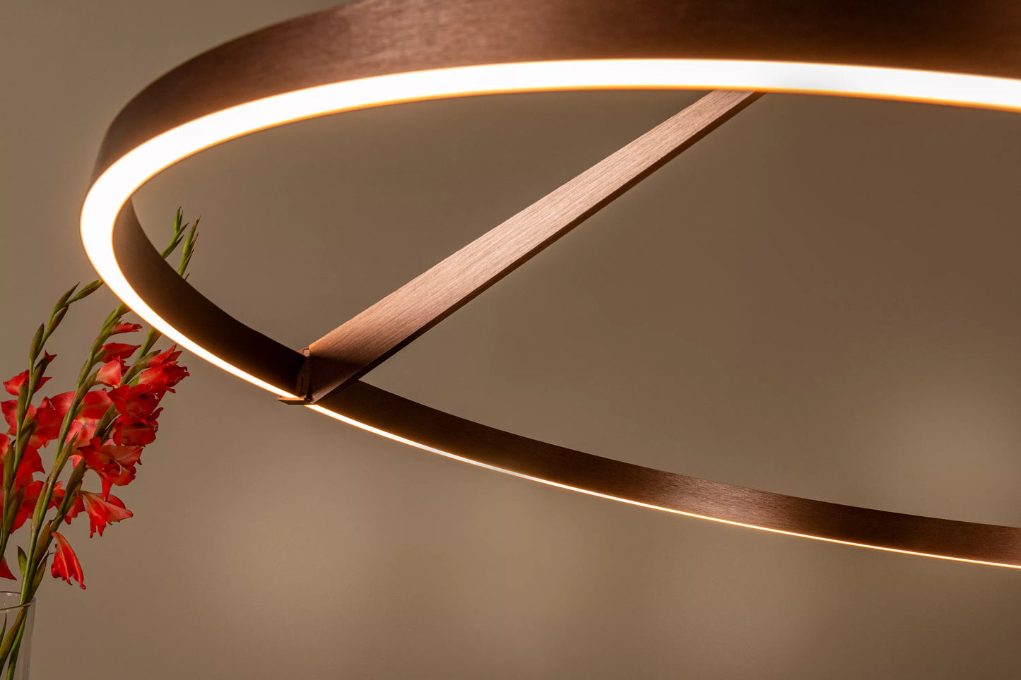 Lucide APPLAUSE - Pendant light - Ø 80 cm - LED Dim. - CCT - 1x50W 2700K/4000K - Hand Wave Sensor - Coffee | Premium
