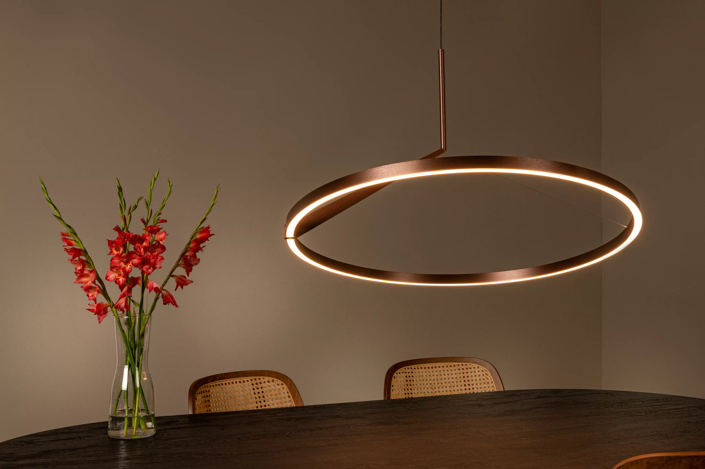 Lucide APPLAUSE - Pendant light - Ø 80 cm - LED Dim. - CCT - 1x50W 2700K/4000K - Hand Wave Sensor - Coffee | Premium