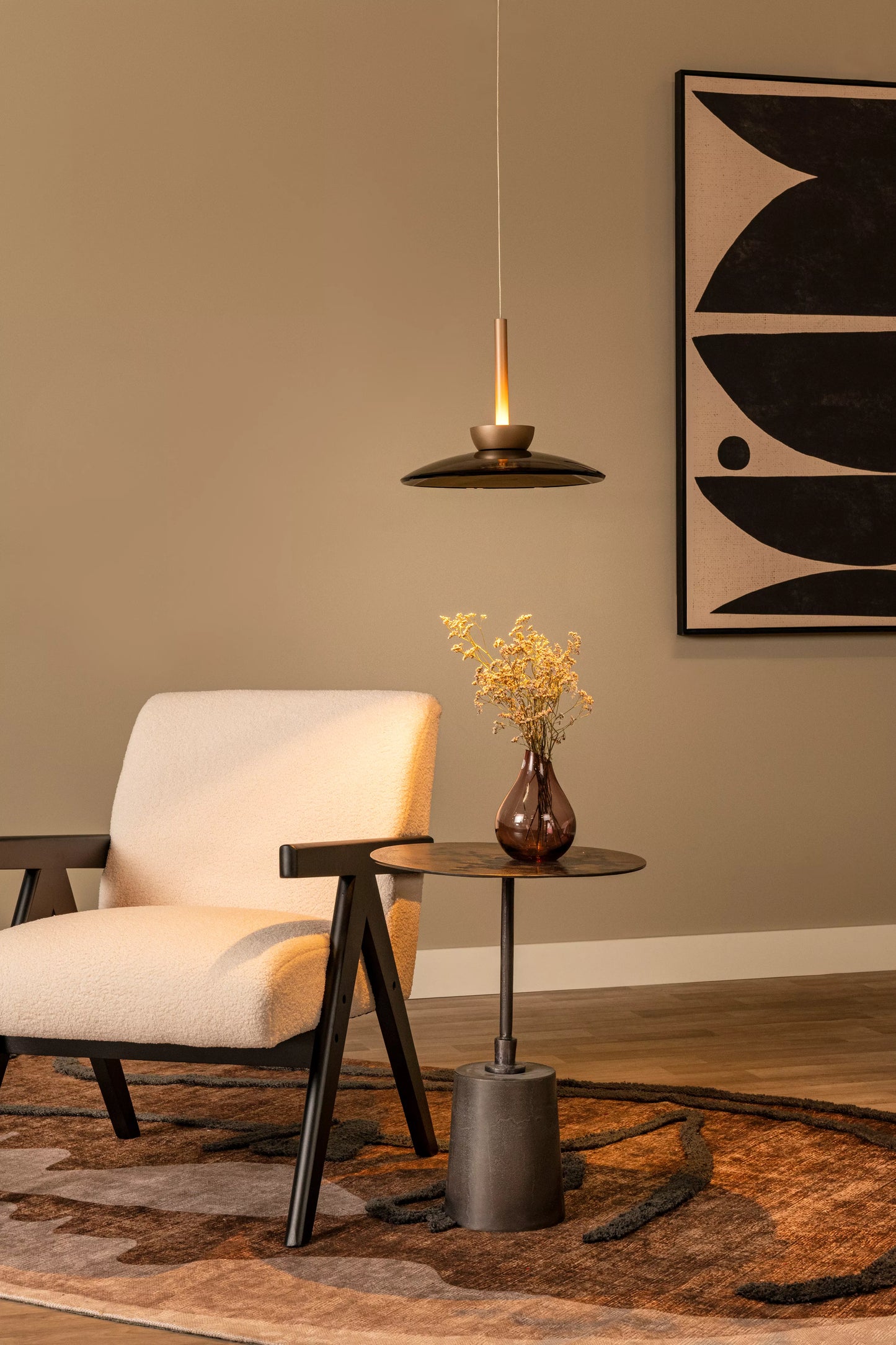 Lucide SANTIAGO - Pendant light - Ø 32 cm - LED Dim. - CCT - 1x16W 2700K/4000K - Amber | Premium
