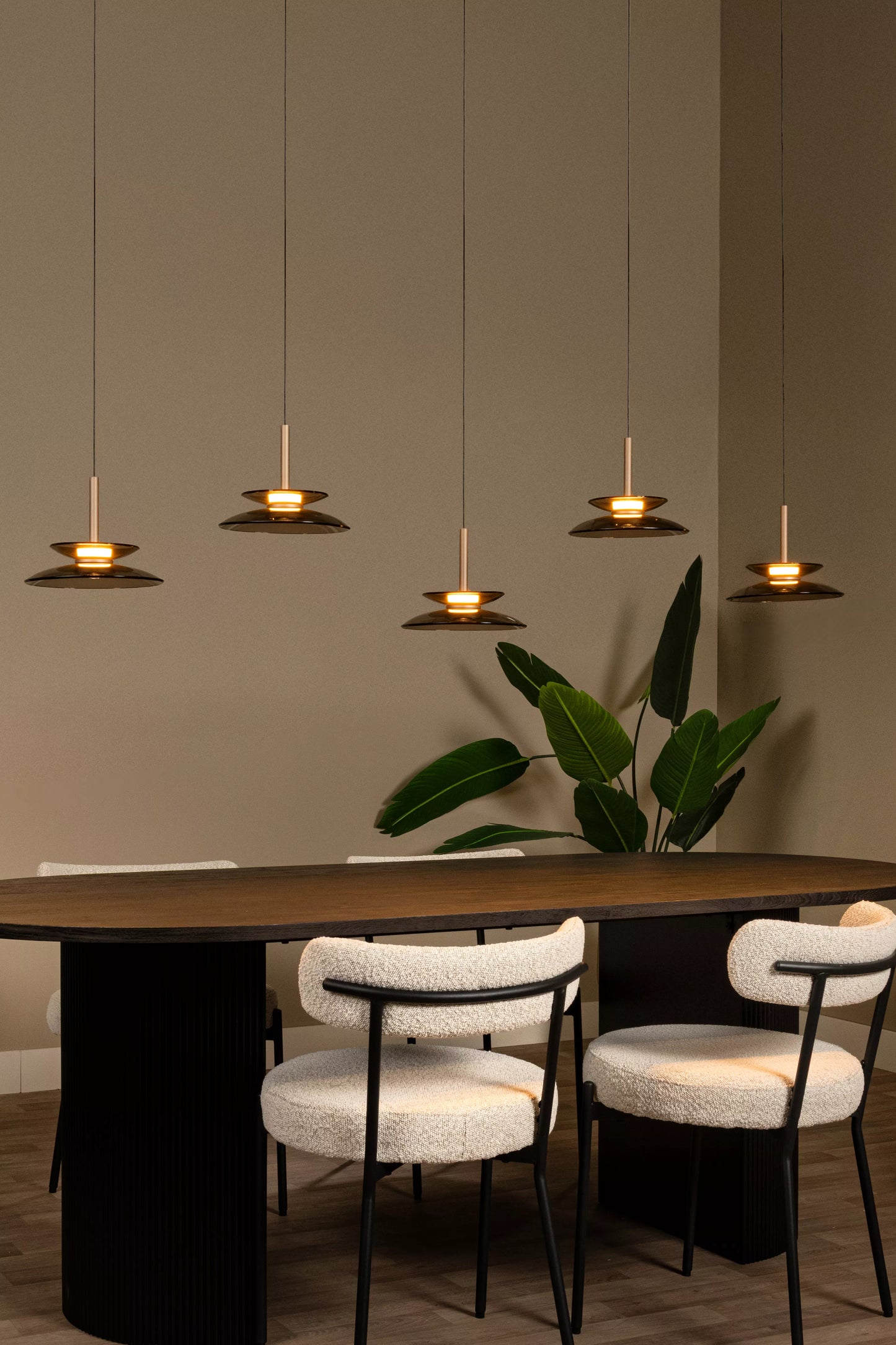 Lucide SANTIAGO - Pendant light - LED Dim. - CCT - 5x10W 2700K/4000K - Amber | Premium