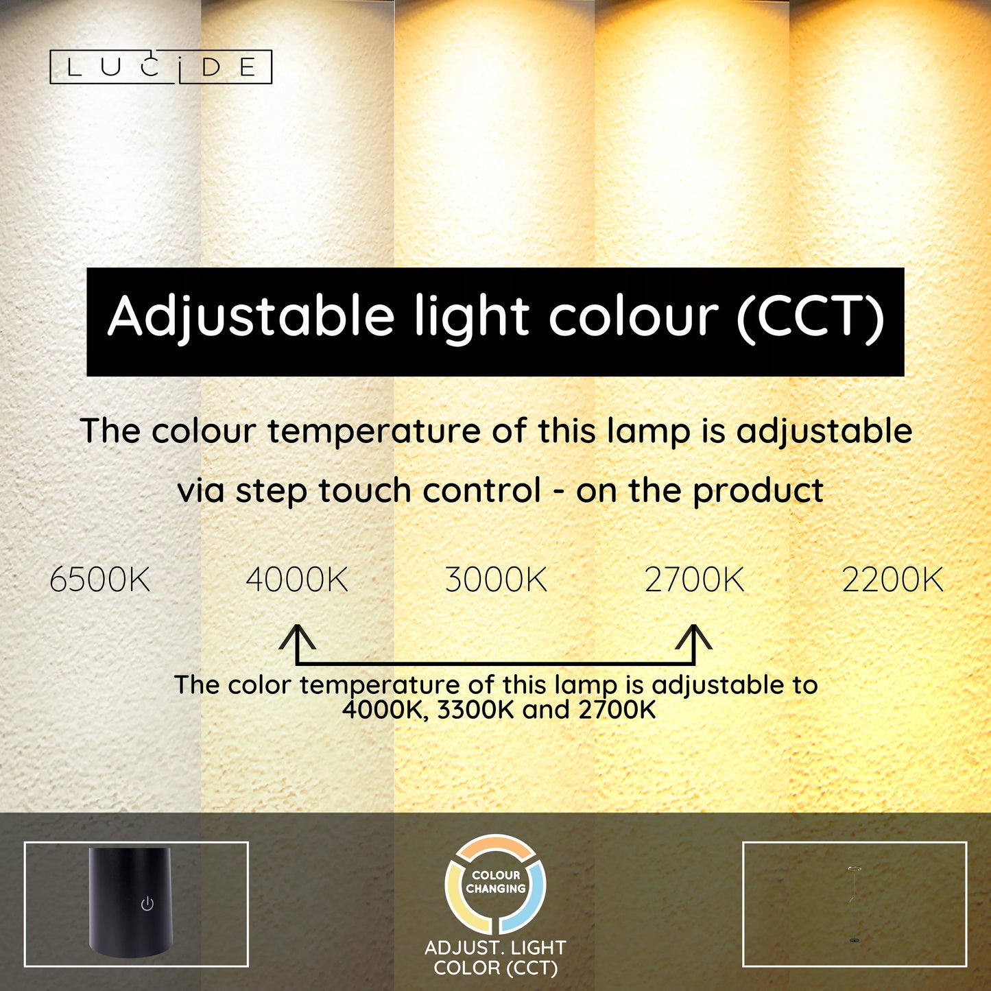 Lucide APPLAUSE - Floor lamp - Ø 33 cm - LED Dim. - CCT - 2700K/4000K - Grey iron | Premium