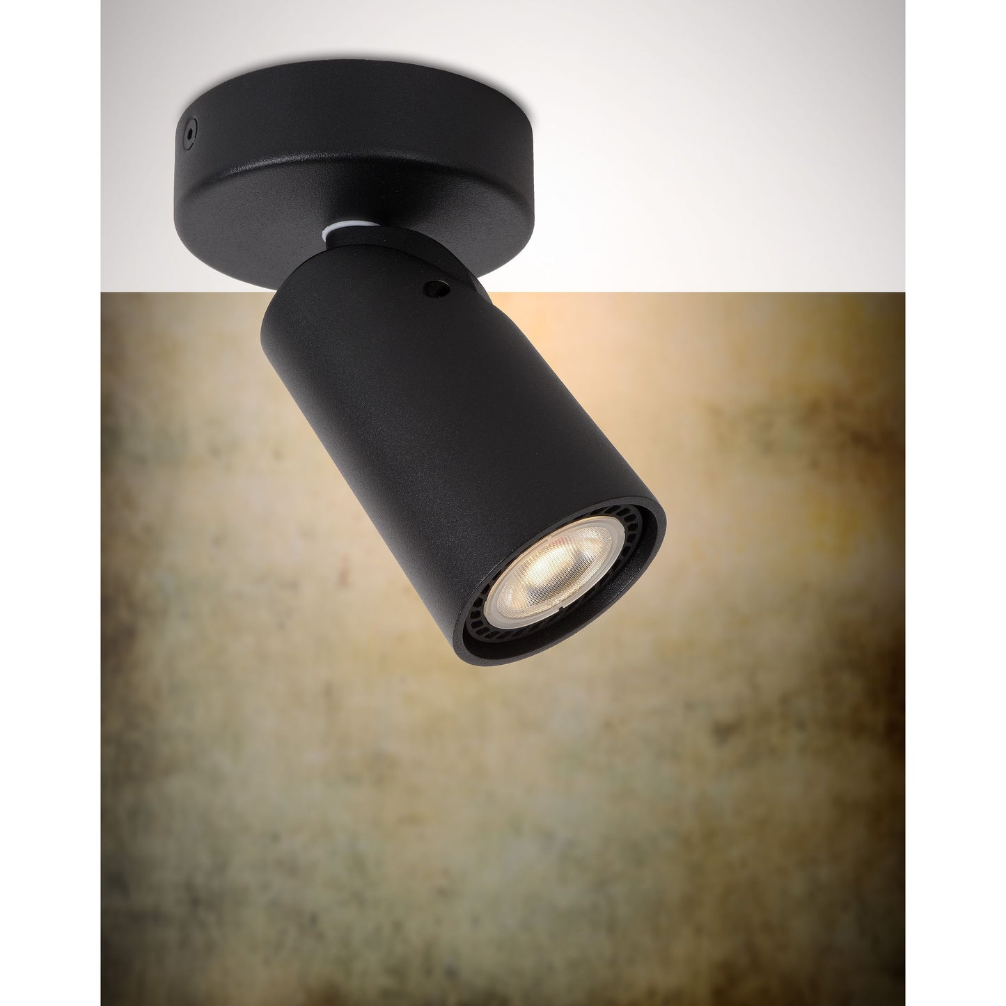 Lucide XYRUS - Ceiling spotlight - Ø 9 cm - LED Dim to warm - GU10 - 1x5W 2200K/3000K - Black