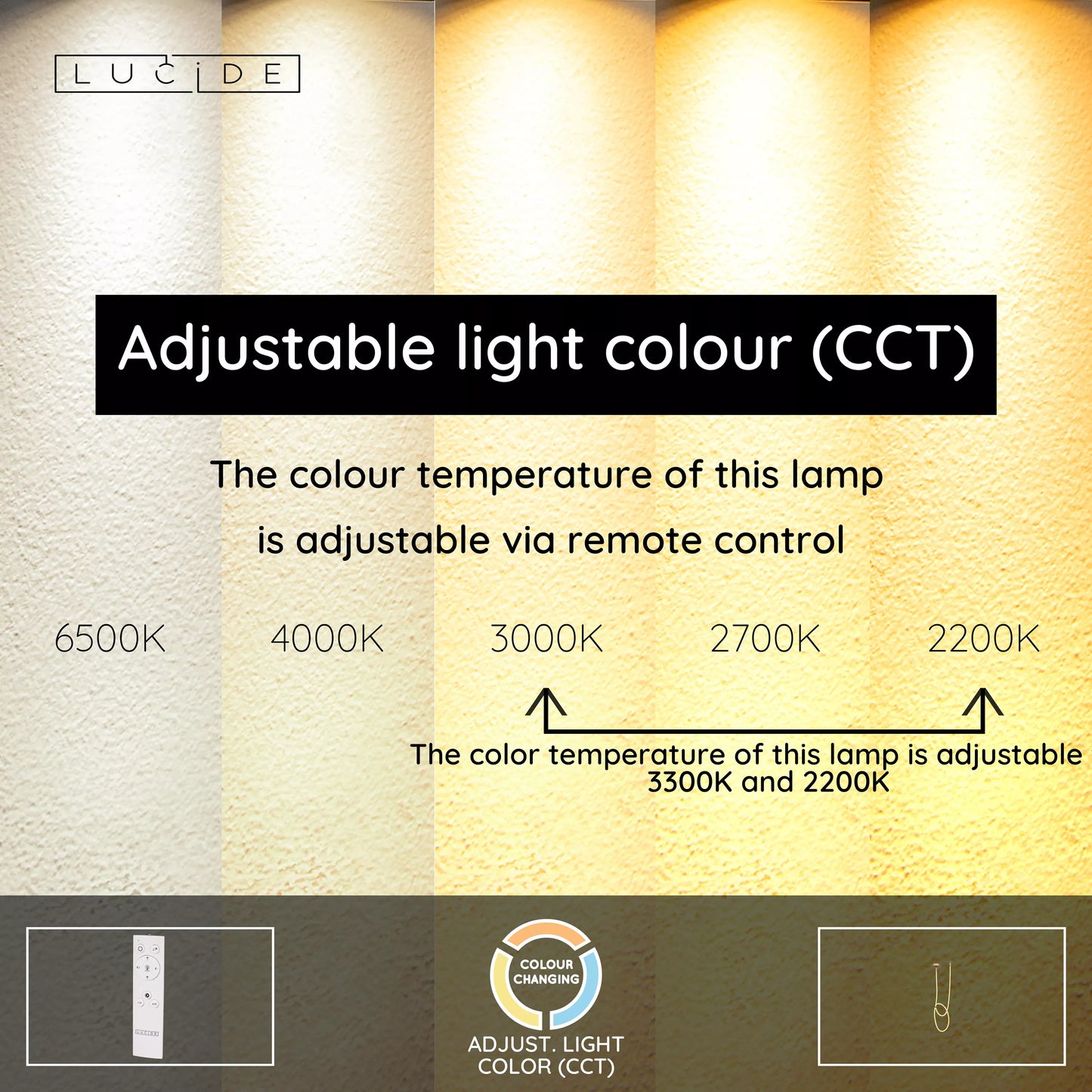 Lucide JANDERIN - Flush ceiling light - LED Dim. - CCT - 1x36W 2200K/3300K - Champagne Color | Vibes