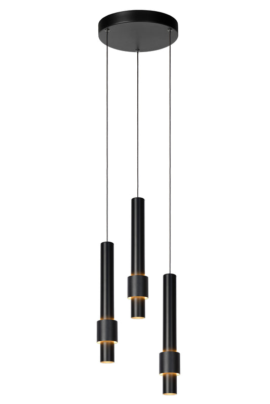 Lucide MARGARY - Pendant light - Ø 28 cm - LED Dim. - 3x4W 2700K - Black