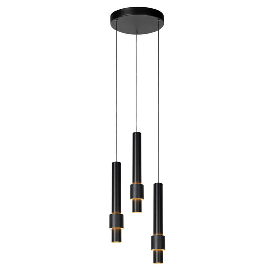 Lucide MARGARY - Pendant light - Ø 28 cm - LED Dim. - 3x4W 2700K - Black