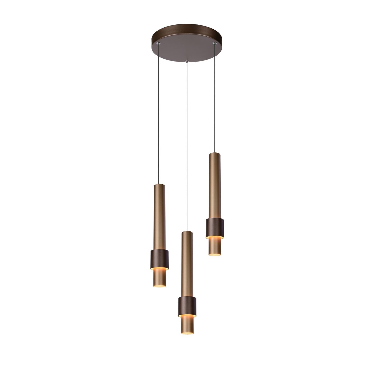 Lucide MARGARY - Pendant light - Ø 28 cm - LED Dim. - 3x4W 2700K - Coffee