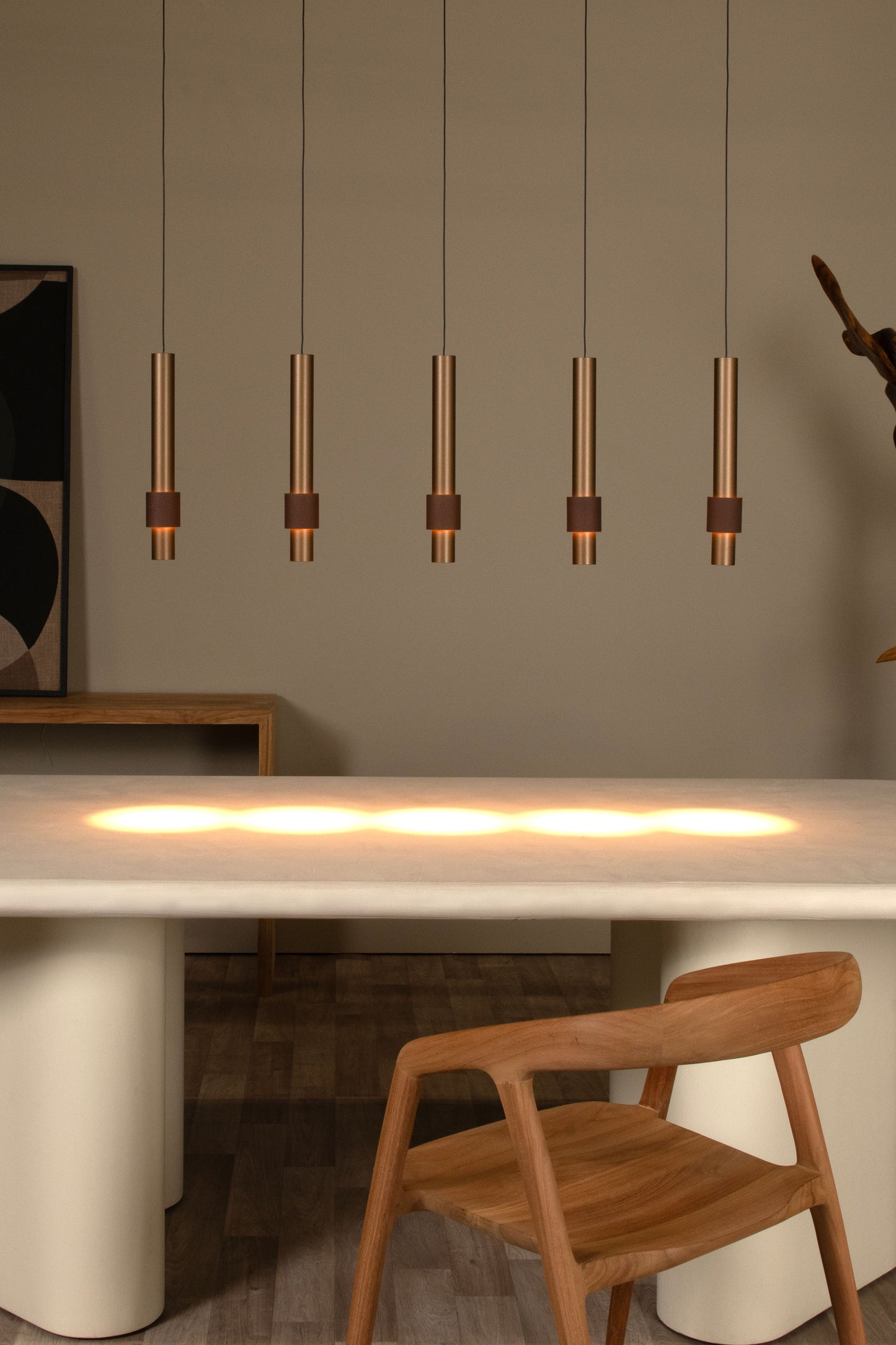 Lucide MARGARY - Pendant light - LED Dim. - 5x4,2W 2700K - Coffee