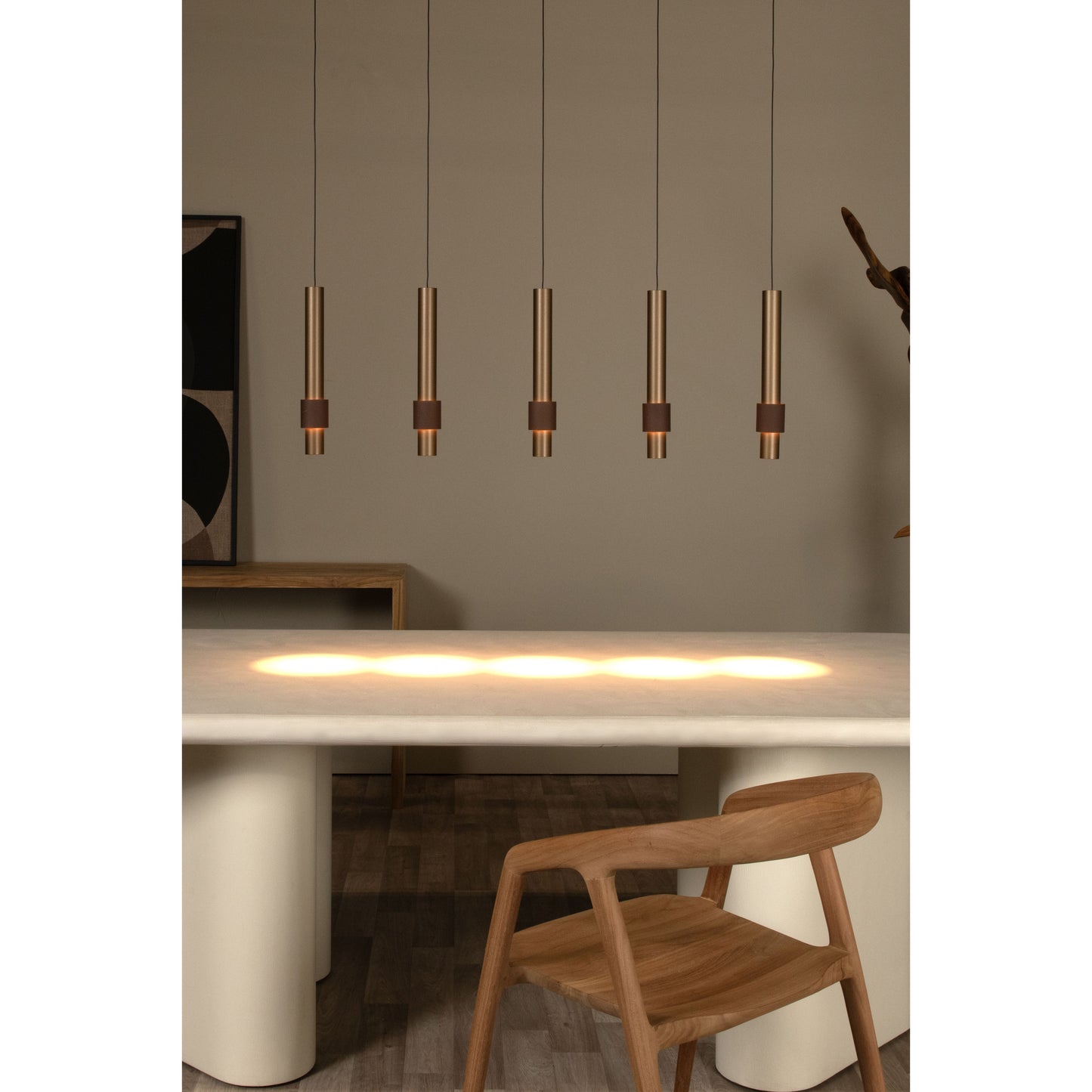 Lucide MARGARY - Pendant light - LED Dim. - 5x4,2W 2700K - Coffee