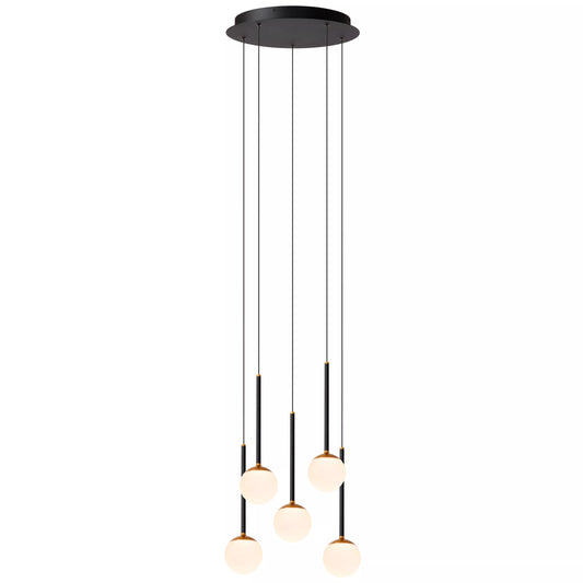 Lucide CALINA - Pendant light - Ø 42 cm - LED Dim. - 5x8,2W 2700K - Black | Premium