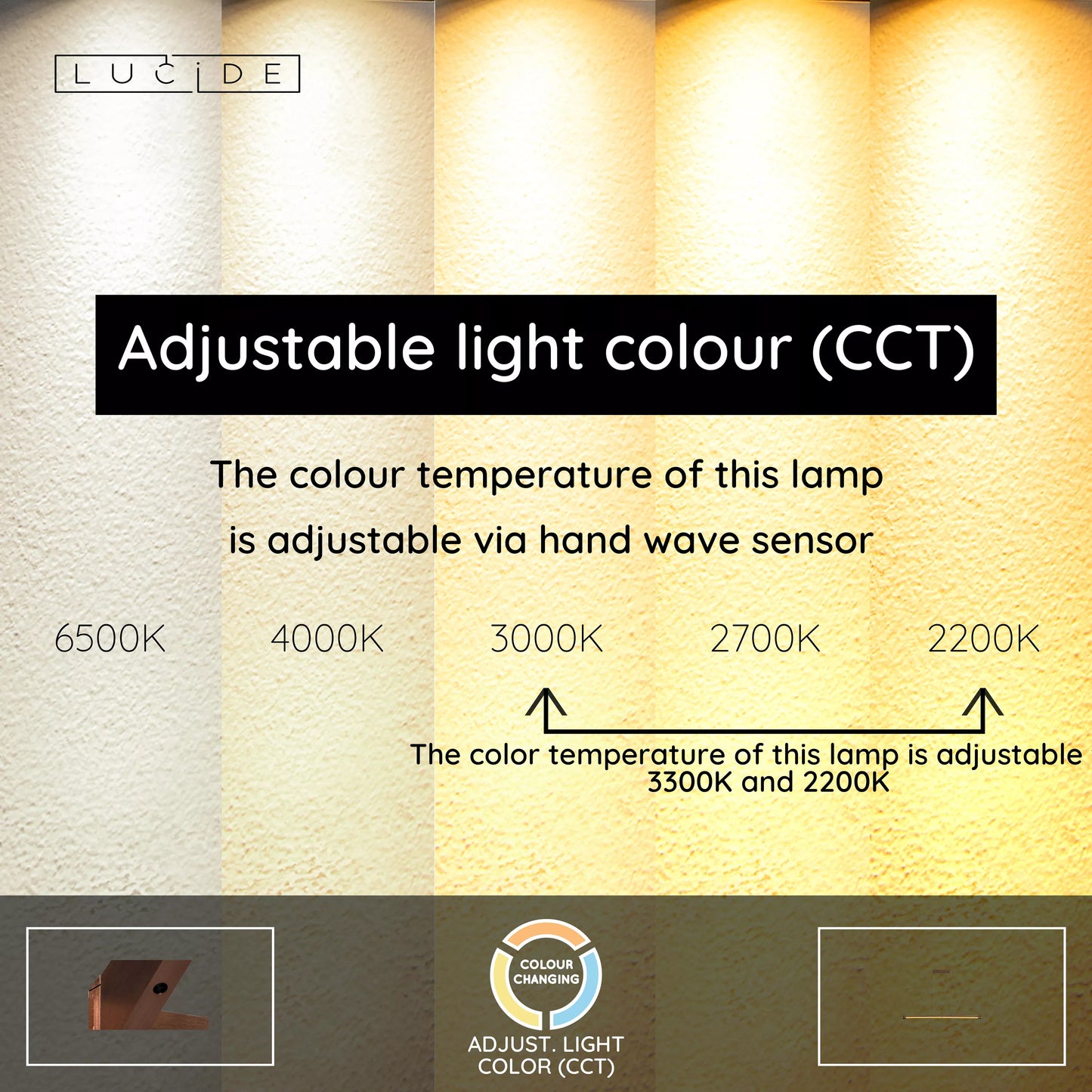 Lucide JANDERIN - Pendant light - LED Dim. - CCT - 2x16,5W 2200K/3300K - Hand Wave Sensor - Champagne Color | Vibes