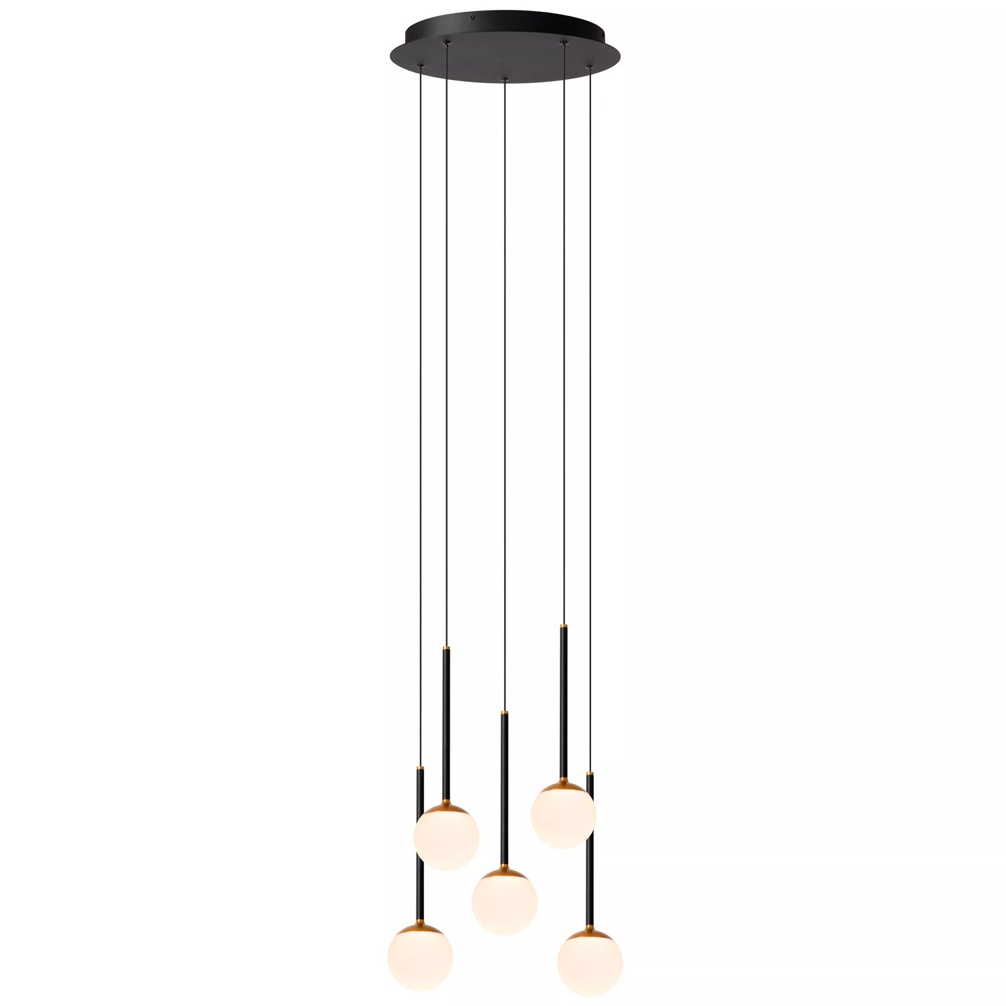 Lucide CALINA - Pendant light - Ø 41,9 cm - LED Dim. - CCT - 5x7,4W 2200K/3300K - With replaceable LED module - Black | Premium