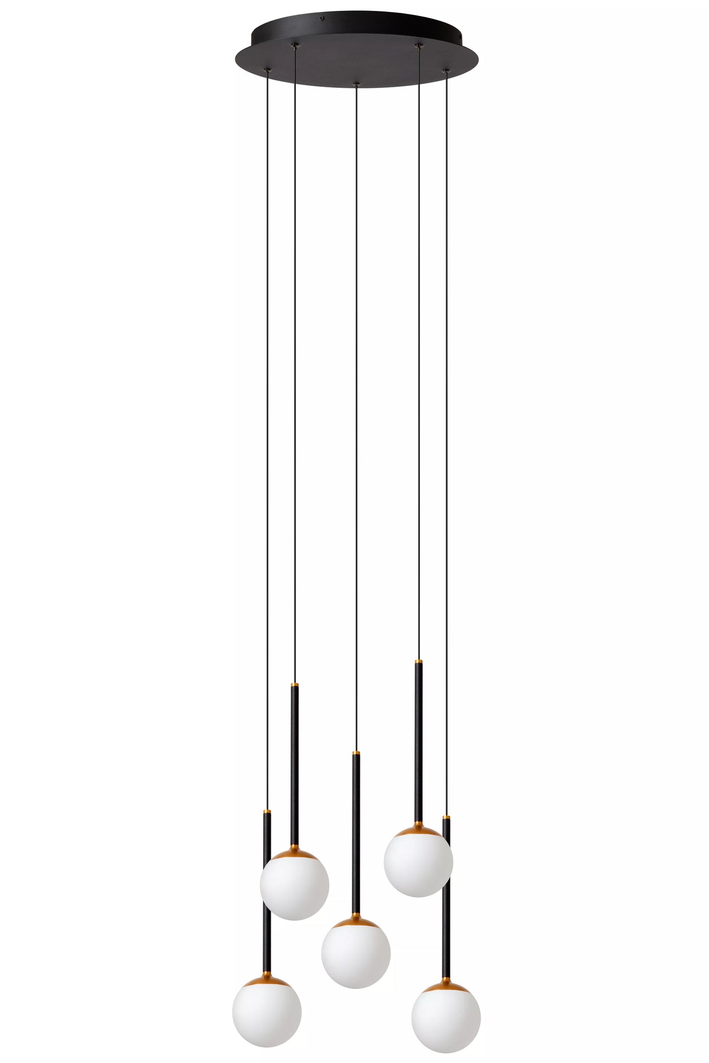Lucide CALINA - Pendant light - Ø 41,9 cm - LED Dim. - CCT - 5x7,4W 2200K/3300K - With replaceable LED module - Black | Premium