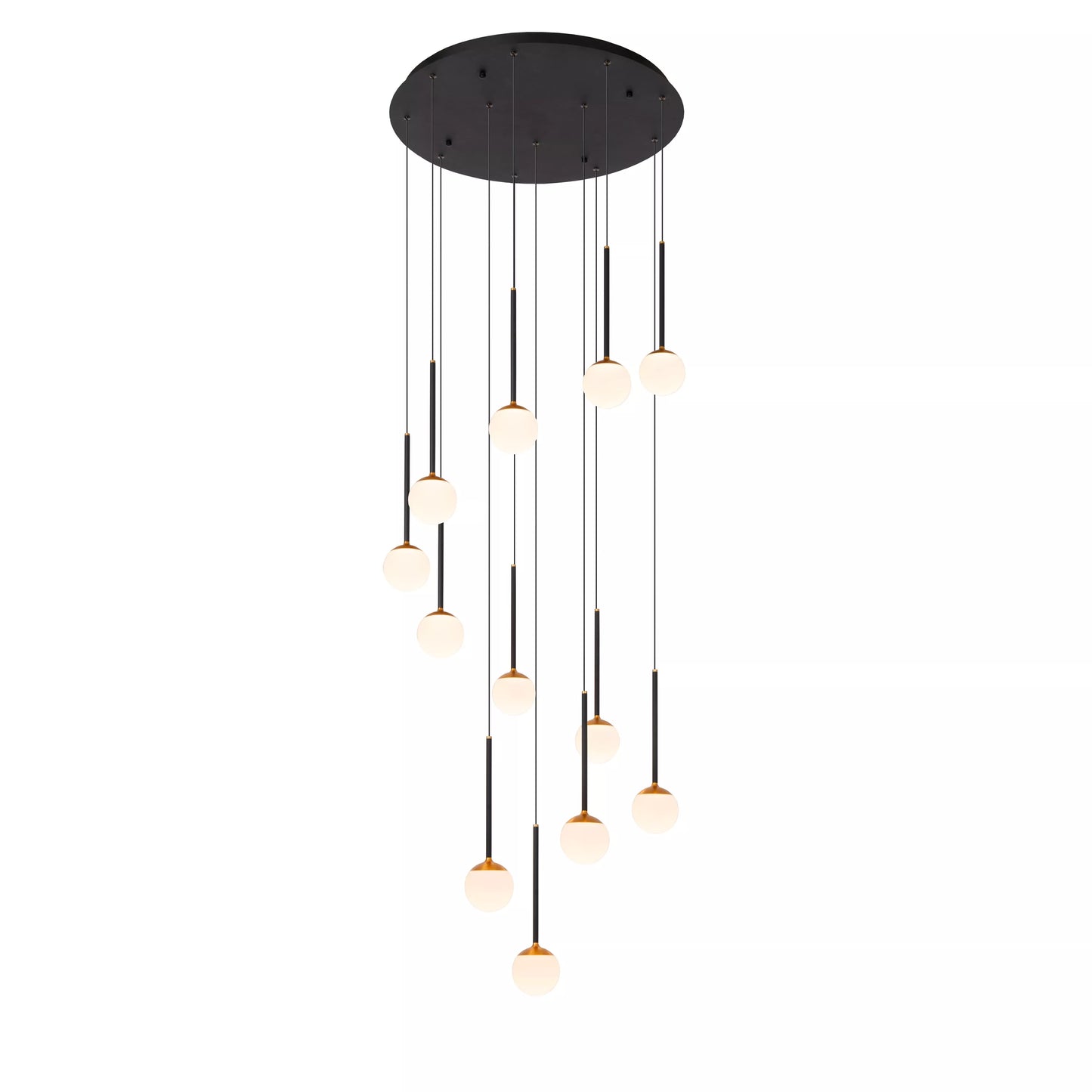 Lucide CALINA - Pendant light - Ø 69,9 cm - LED Dim. - CCT - 12x7W 2200K/3300K - With replaceable LED module - Black | Premium