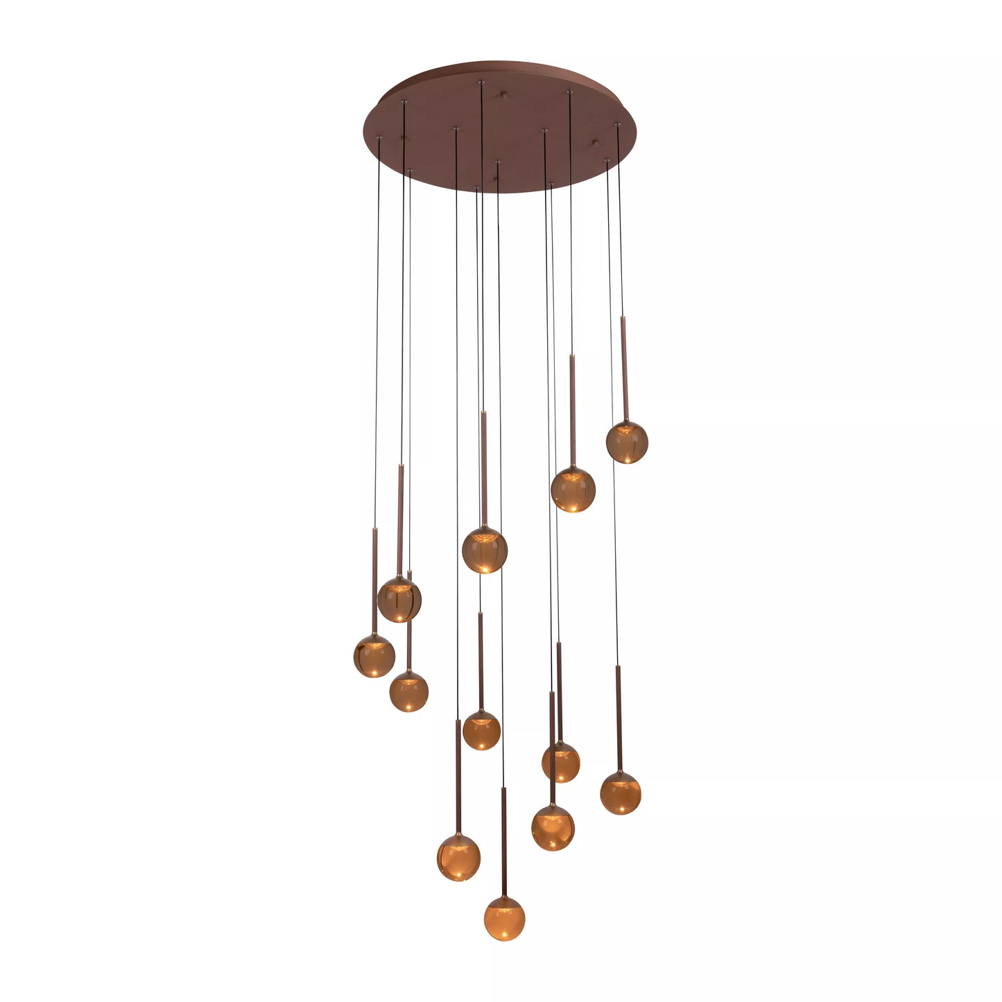Lucide CALINA - Pendant light - Ø 69,9 cm - LED Dim. - CCT - 12x7W 2200K/3300K - With replaceable LED module - Coffee | Premium
