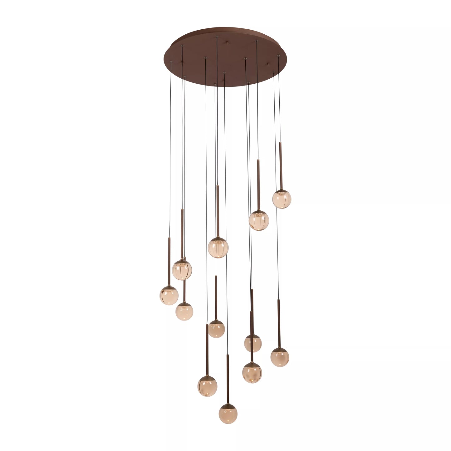 Lucide CALINA - Pendant light - Ø 69,9 cm - LED Dim. - CCT - 12x7W 2200K/3300K - With replaceable LED module - Coffee | Premium