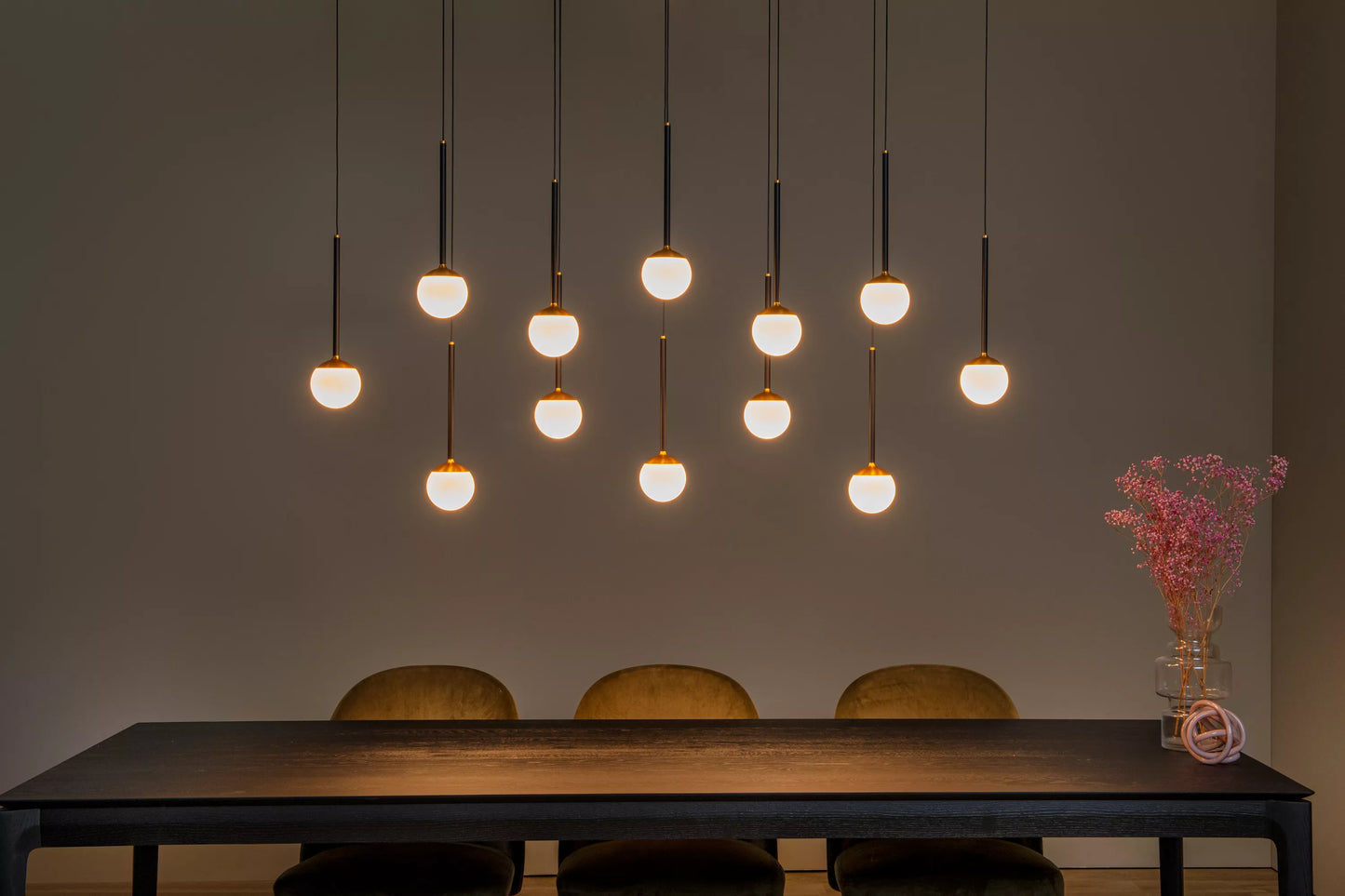 Lucide CALINA - Pendant light - LED Dim. - CCT - 12x7W 2200K/3300K - With replaceable LED module - Black | Premium