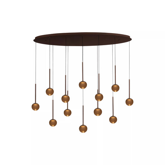 Lucide CALINA - Pendant light - LED Dim. - CCT - 12x7W 2200K/3300K - With replaceable LED module - Coffee | Premium