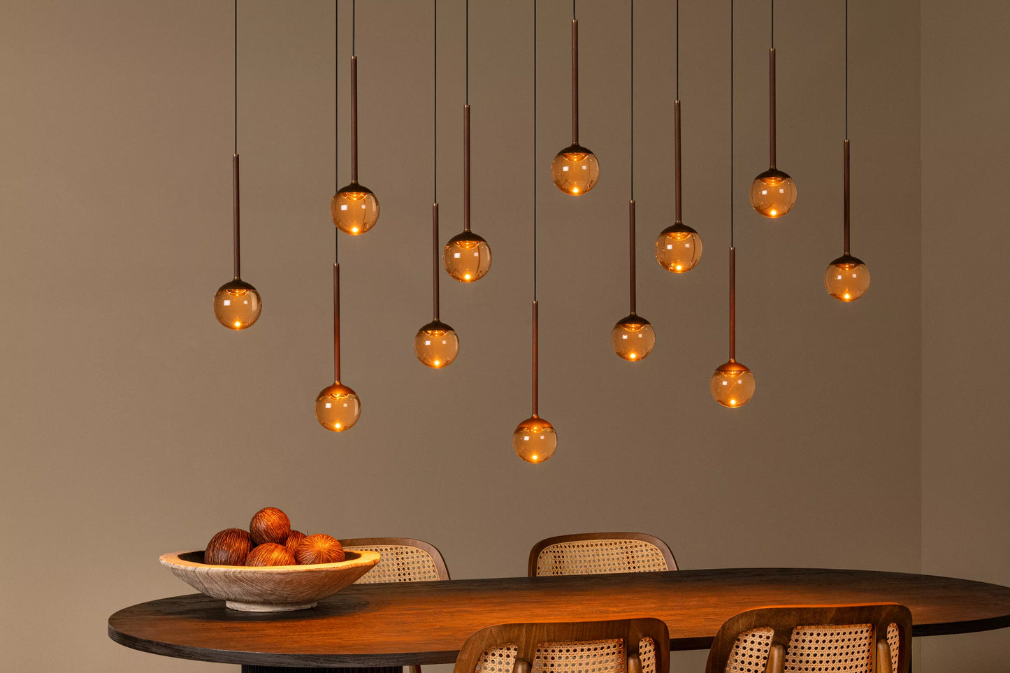 Lucide CALINA - Pendant light - LED Dim. - CCT - 12x7W 2200K/3300K - With replaceable LED module - Coffee | Premium