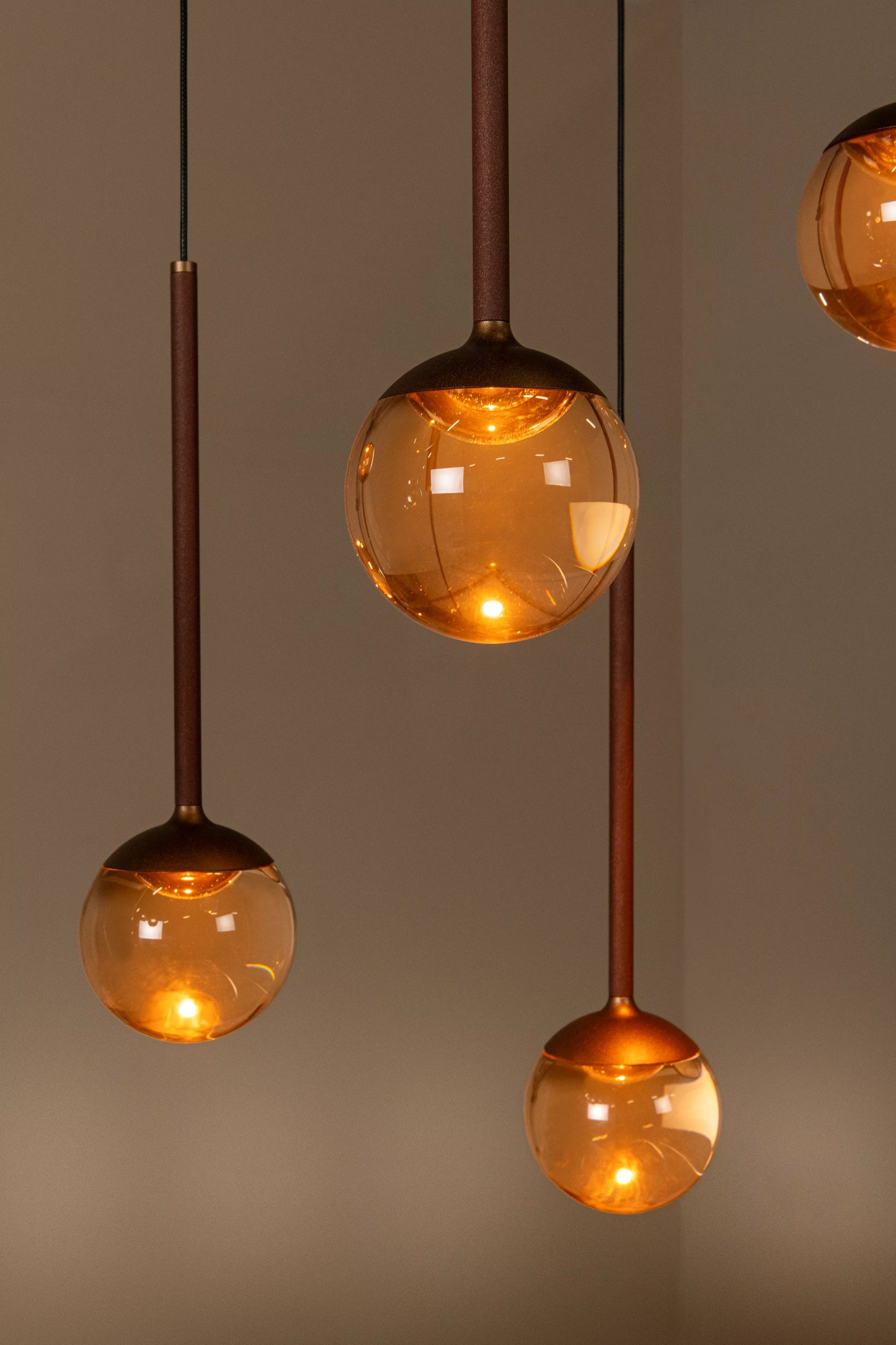 Lucide CALINA - Pendant light - LED Dim. - CCT - 12x7W 2200K/3300K - With replaceable LED module - Coffee | Premium