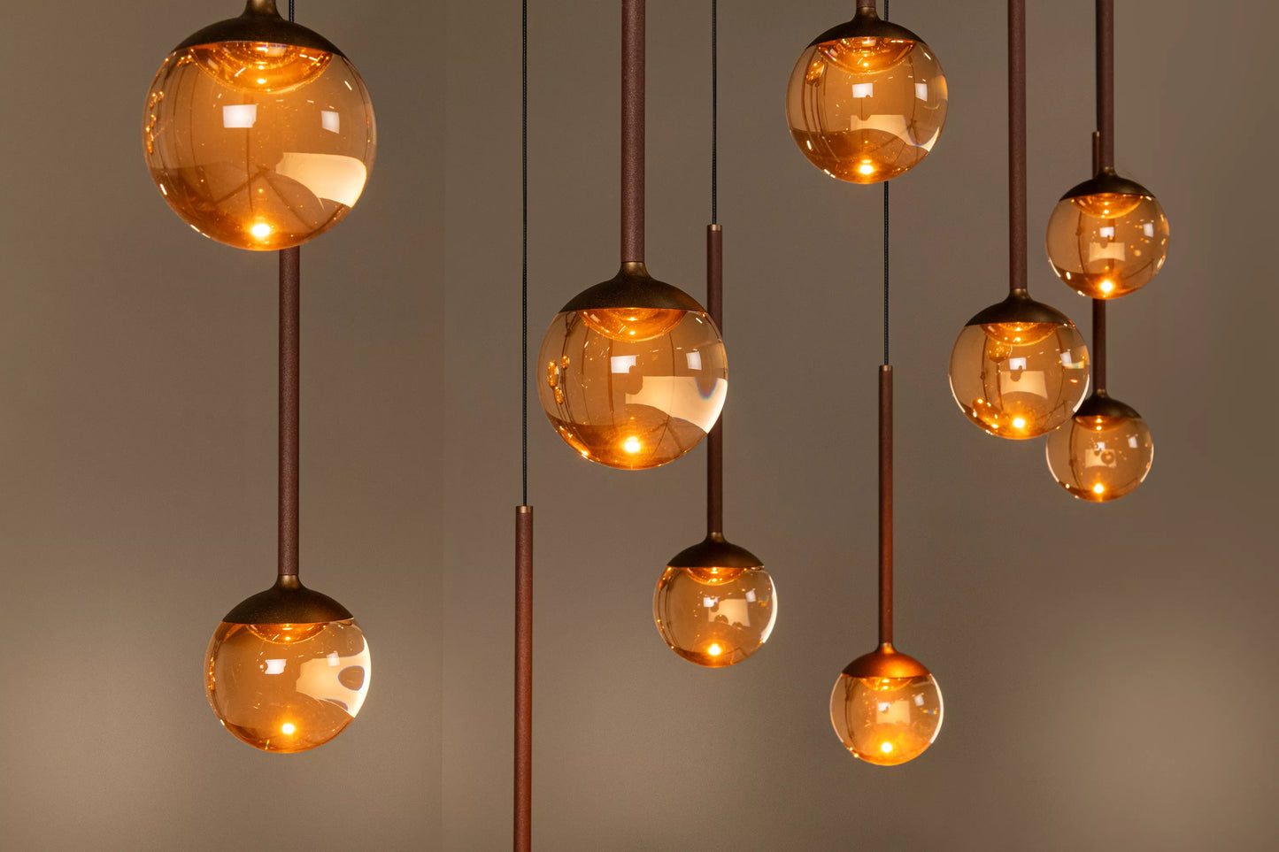 Lucide CALINA - Pendant light - LED Dim. - CCT - 12x7W 2200K/3300K - With replaceable LED module - Coffee | Premium