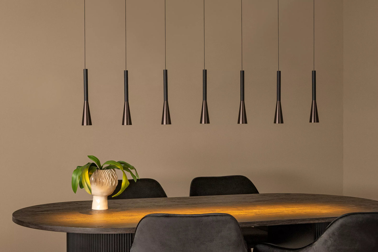 Lucide JOAKIM - Pendant light - LED Dim. - CCT - 7x6,2W 2700K/4000K - With replaceable LED module - Coffee | Premium