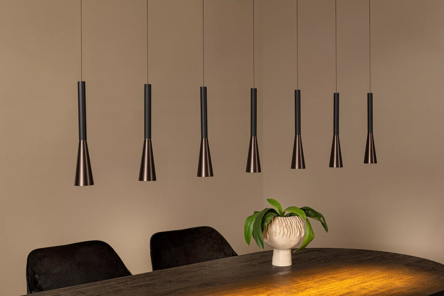 Lucide JOAKIM - Pendant light - LED Dim. - CCT - 7x6,2W 2700K/4000K - With replaceable LED module - Coffee | Premium