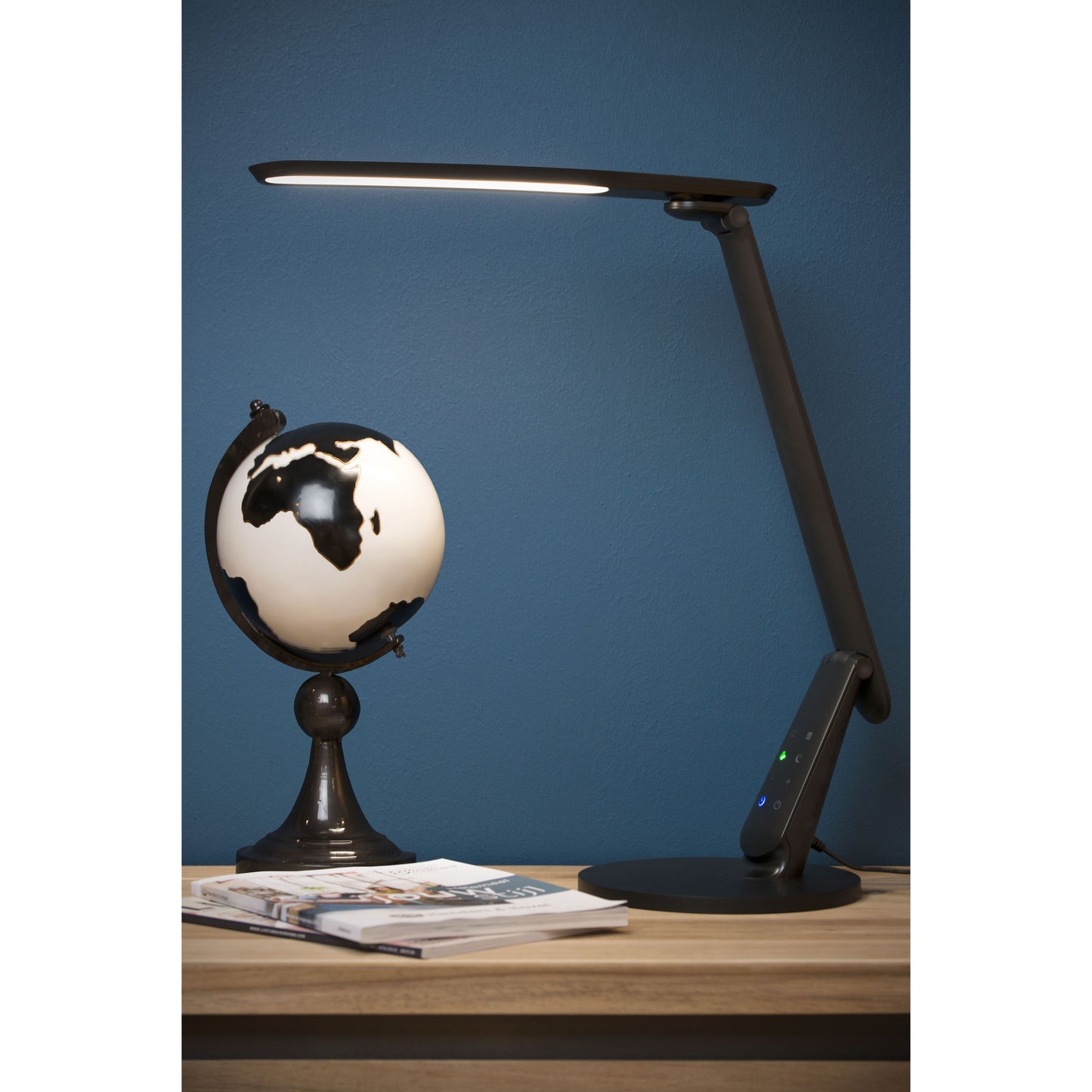 Lucide PRACTICO - Desk lamp - LED Dim. - 1x10W 2700K/6000K - With USB charging point - Black