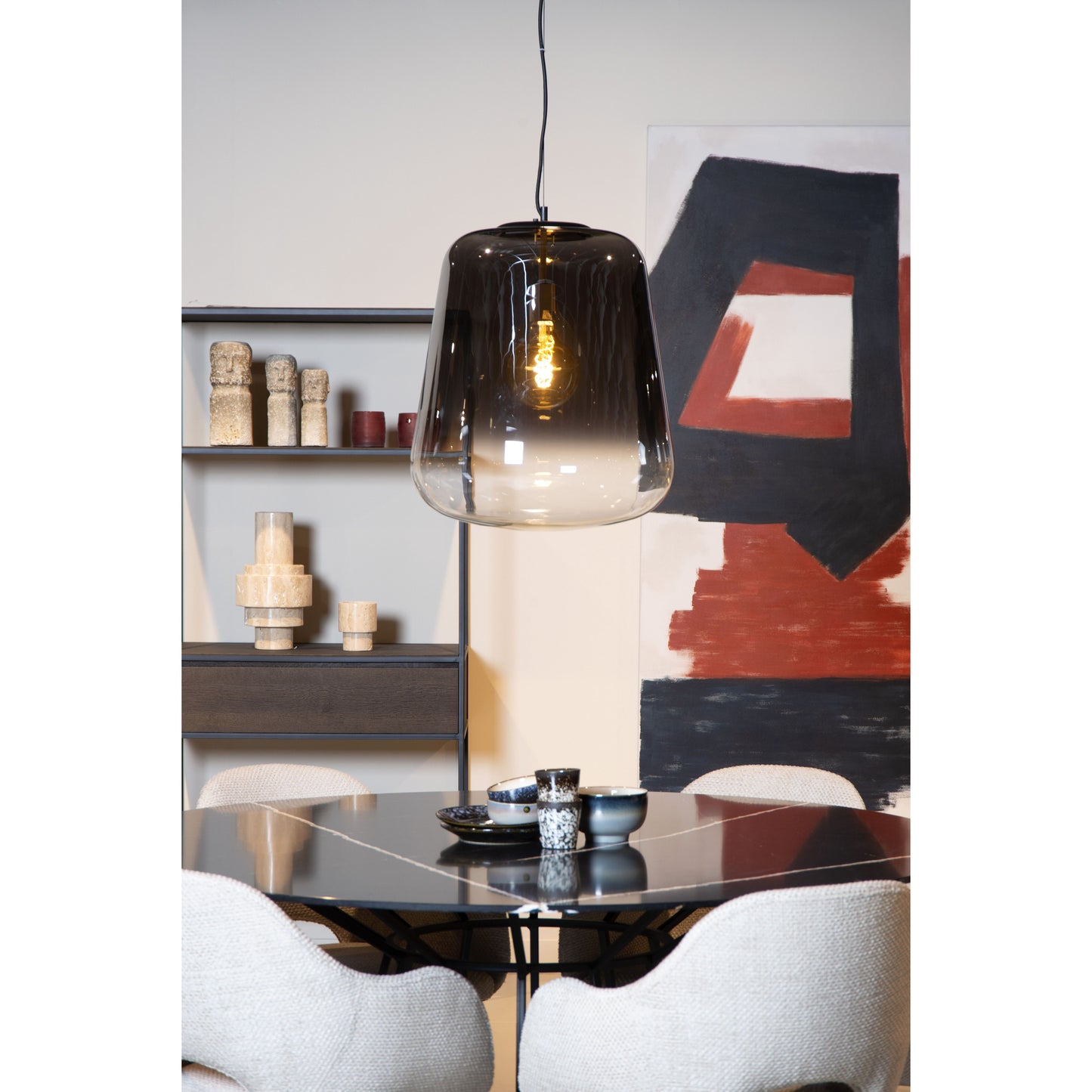 Lucide GLORIO - Pendant light - Ø 45 cm - 1xE27 - Black