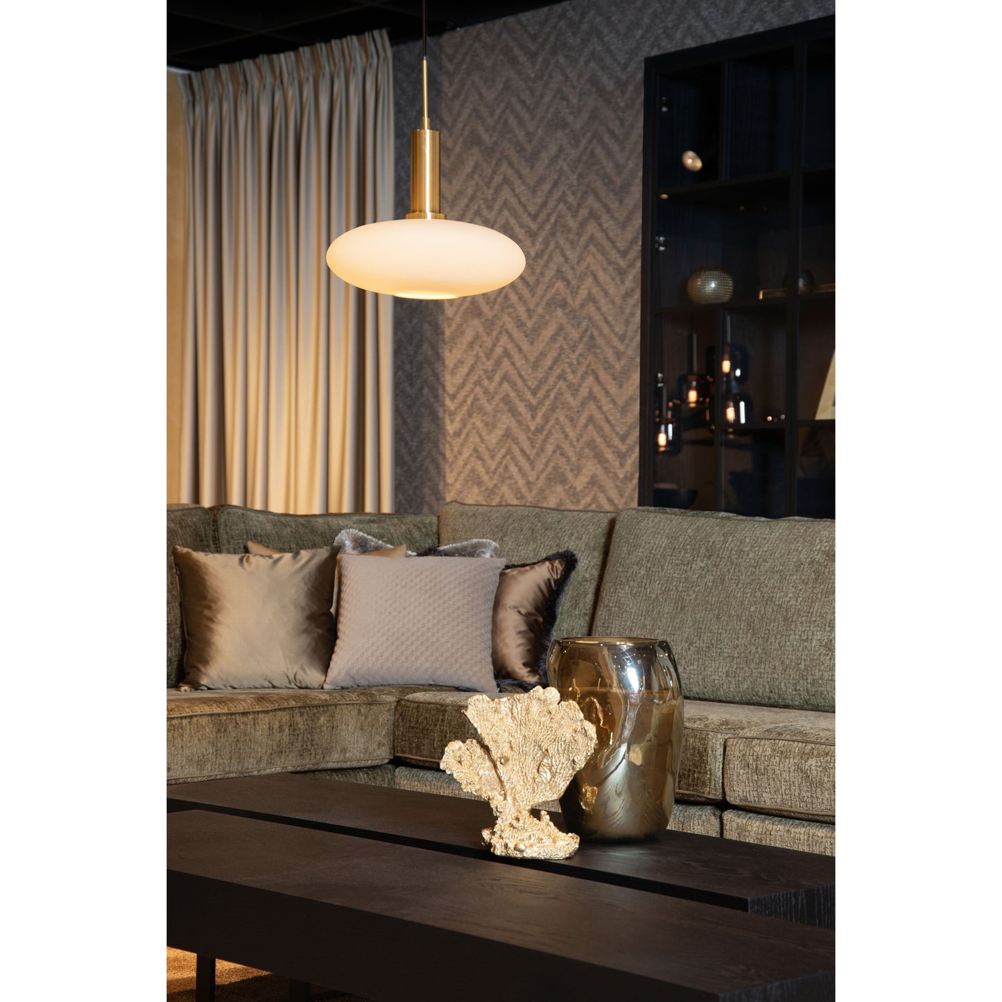 Lucide SINGALA - Pendant light - Ø 30 cm - 1xE27 - Matt Gold / Brass