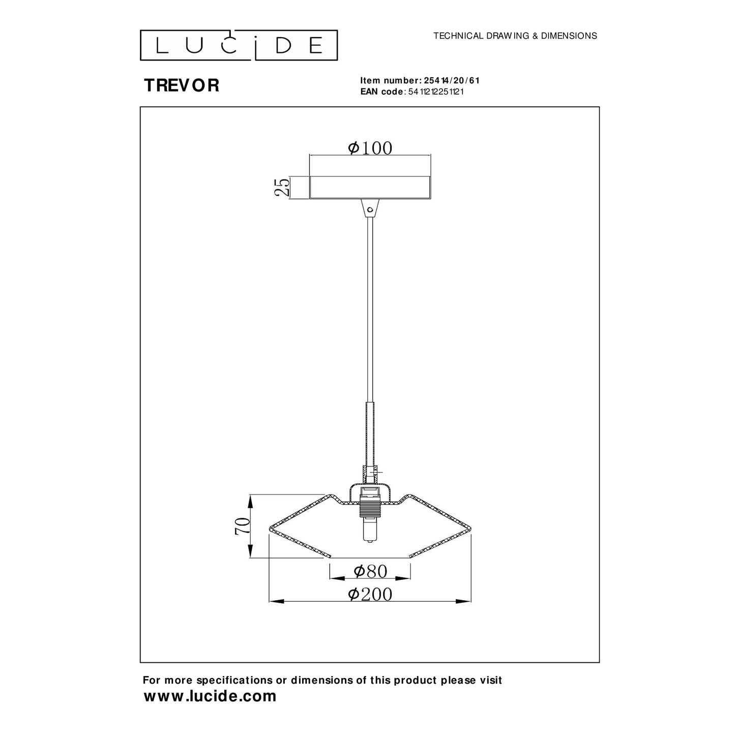 Lucide TREVOR - Pendant light - Ø 20 cm - 1xG9 - Opal