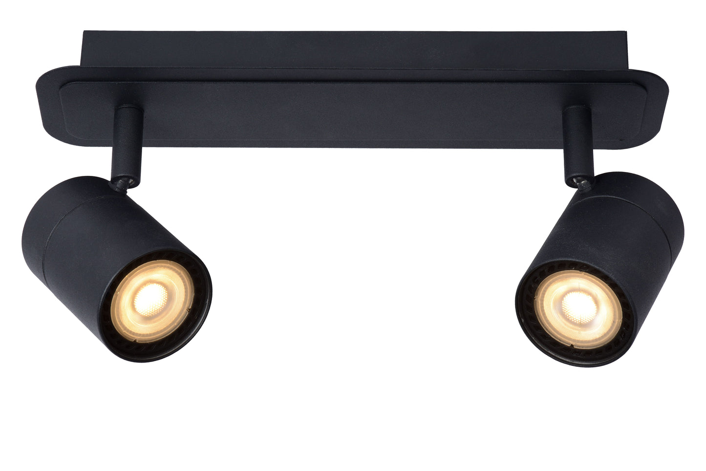 Lucide LENNERT - Ceiling spotlight Bathroom - LED Dim. - GU10 - 2x5W 3000K - IP44 - Black