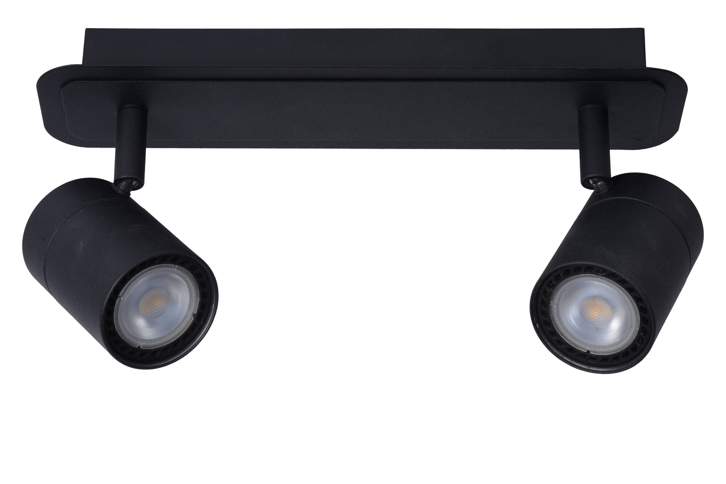 Lucide LENNERT - Ceiling spotlight Bathroom - LED Dim. - GU10 - 2x5W 3000K - IP44 - Black