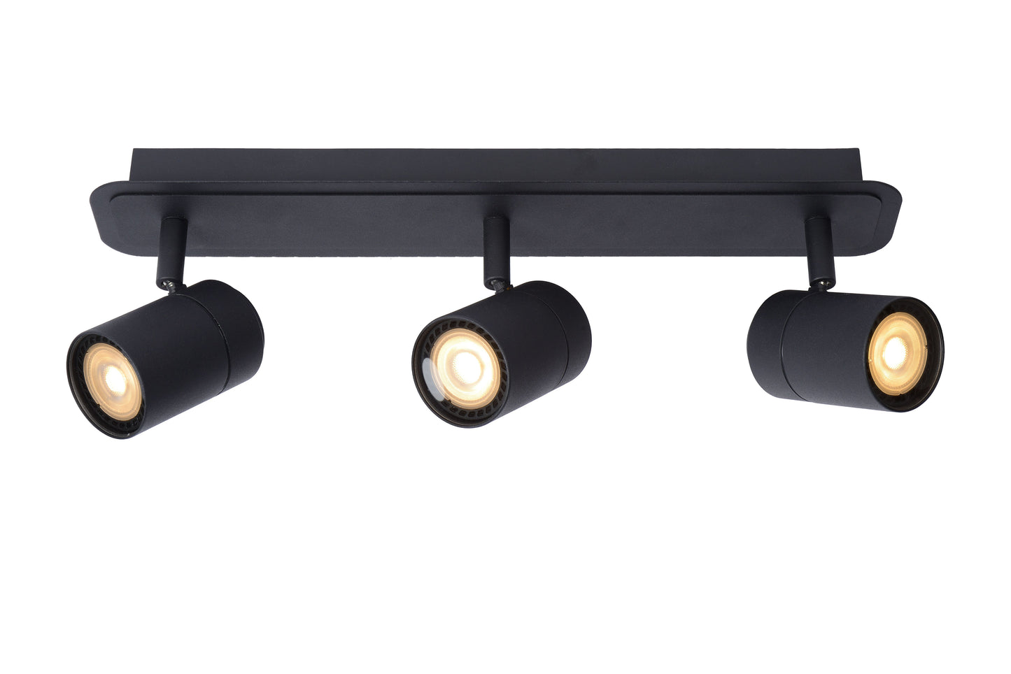 Lucide LENNERT - Ceiling spotlight Bathroom - LED Dim. - GU10 - 3x5W 3000K - IP44 - Black