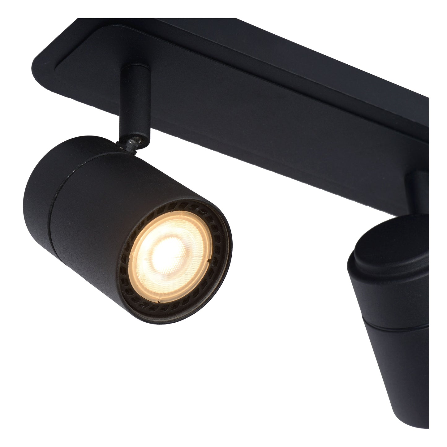 Lucide LENNERT - Ceiling spotlight Bathroom - LED Dim. - GU10 - 3x5W 3000K - IP44 - Black