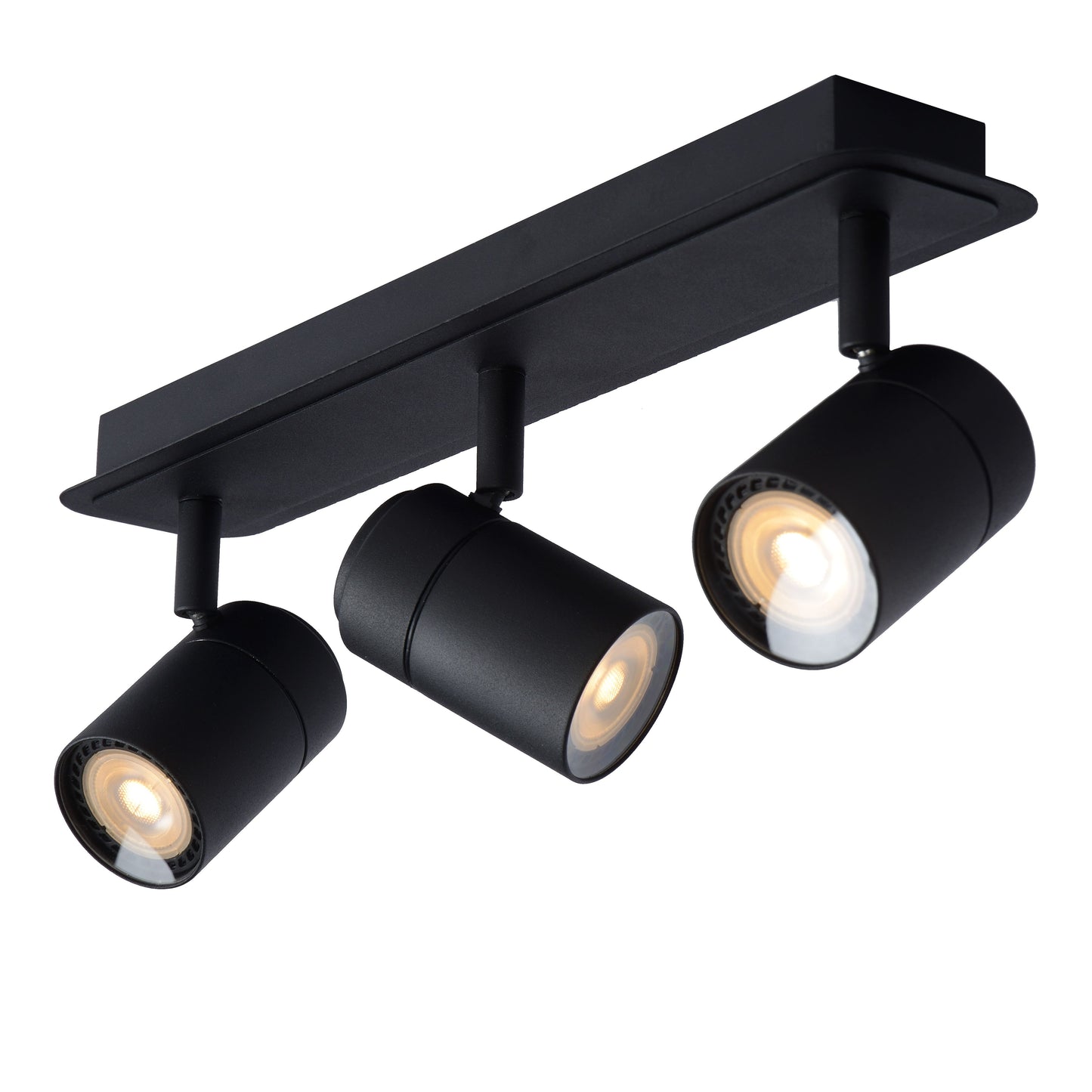 Lucide LENNERT - Ceiling spotlight Bathroom - LED Dim. - GU10 - 3x5W 3000K - IP44 - Black