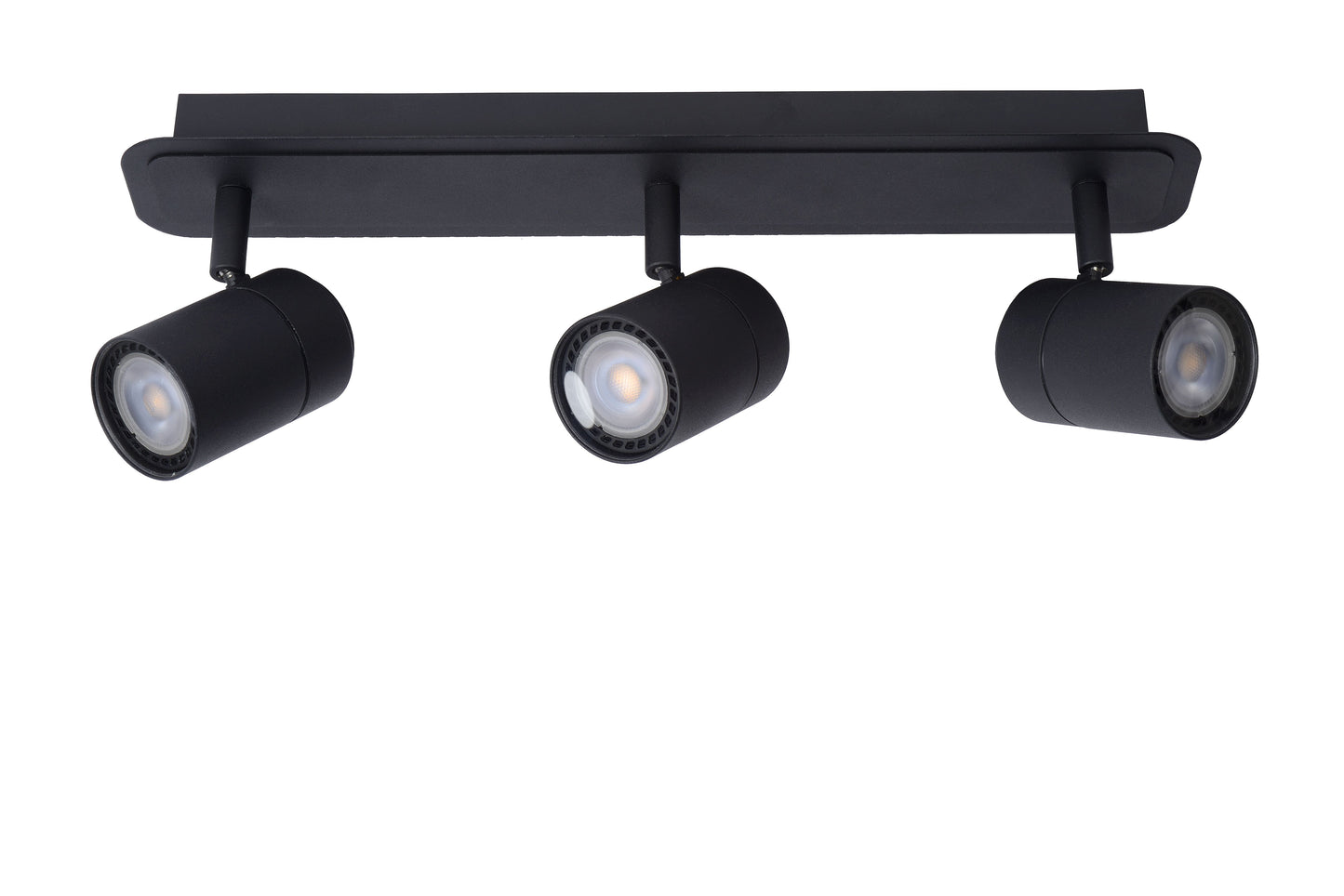 Lucide LENNERT - Ceiling spotlight Bathroom - LED Dim. - GU10 - 3x5W 3000K - IP44 - Black