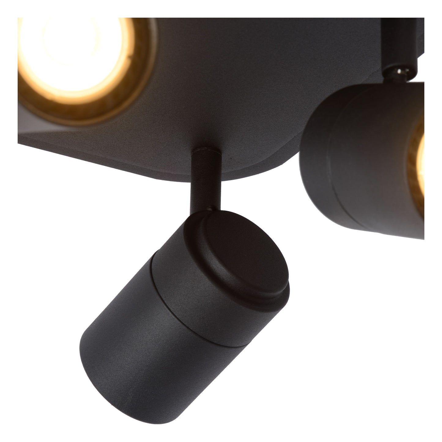 Lucide LENNERT - Ceiling spotlight Bathroom - LED Dim. - GU10 - 4x5W 3000K - IP44 - Black