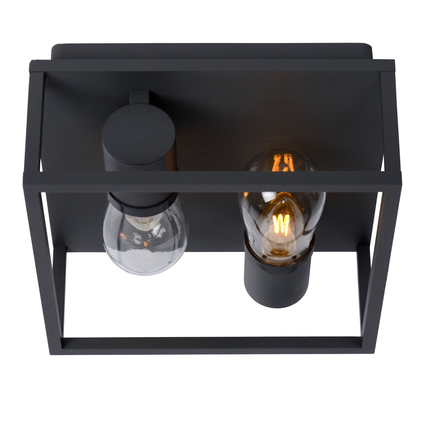 Lucide CARLYN - Flush ceiling light Bathroom - 2xE14 - IP54 - Black